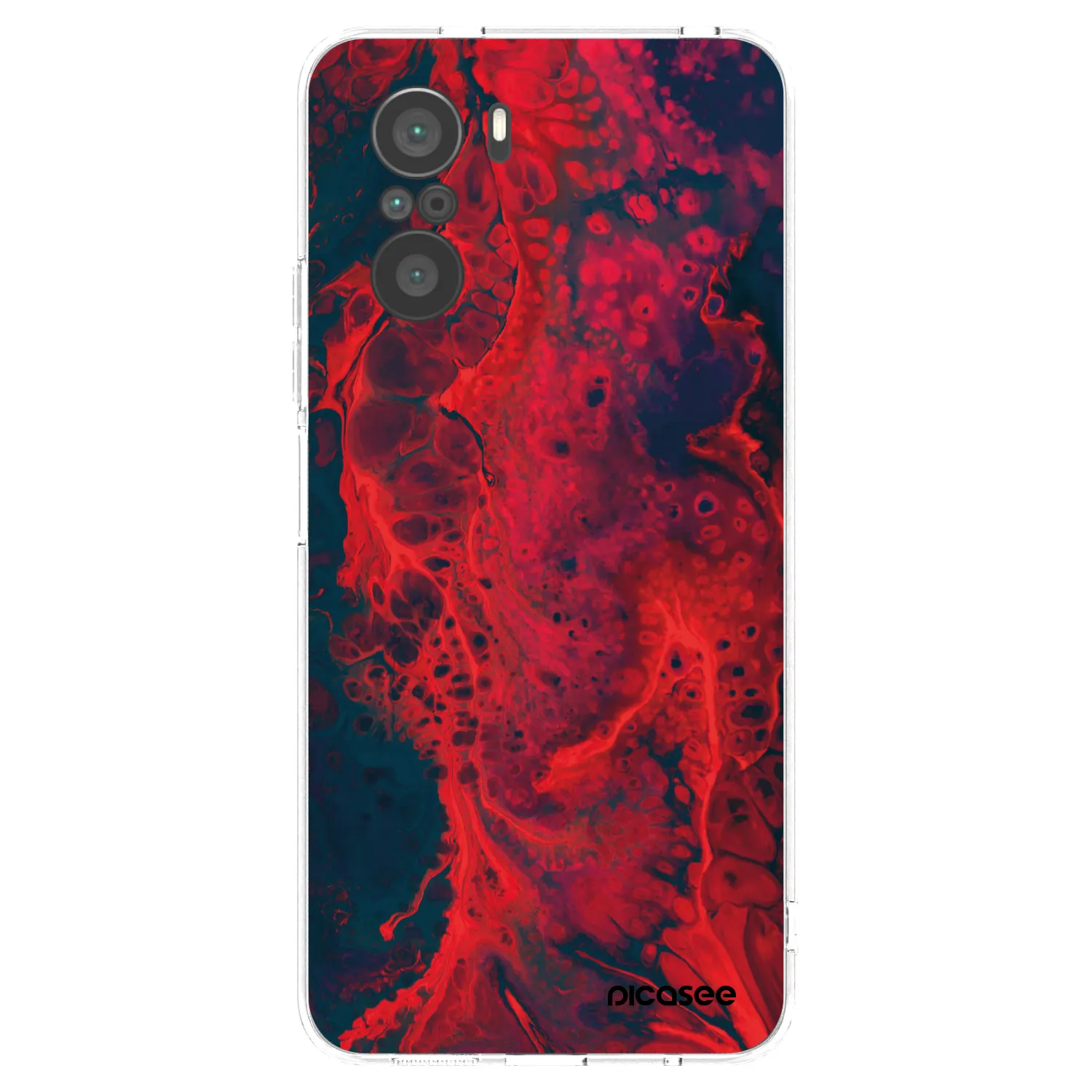 Picasee silikonový průhledný obal pro Xiaomi Poco F3 - Organic red