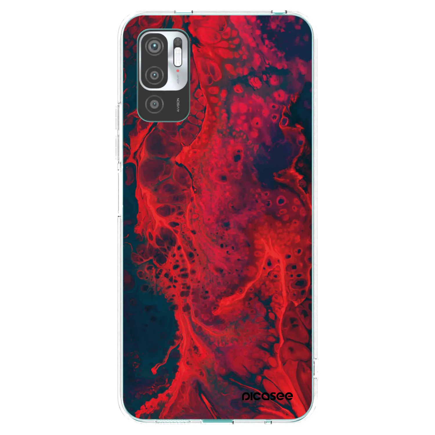 Picasee silikonový průhledný obal pro Xiaomi Redmi Note 10 5G - Organic red