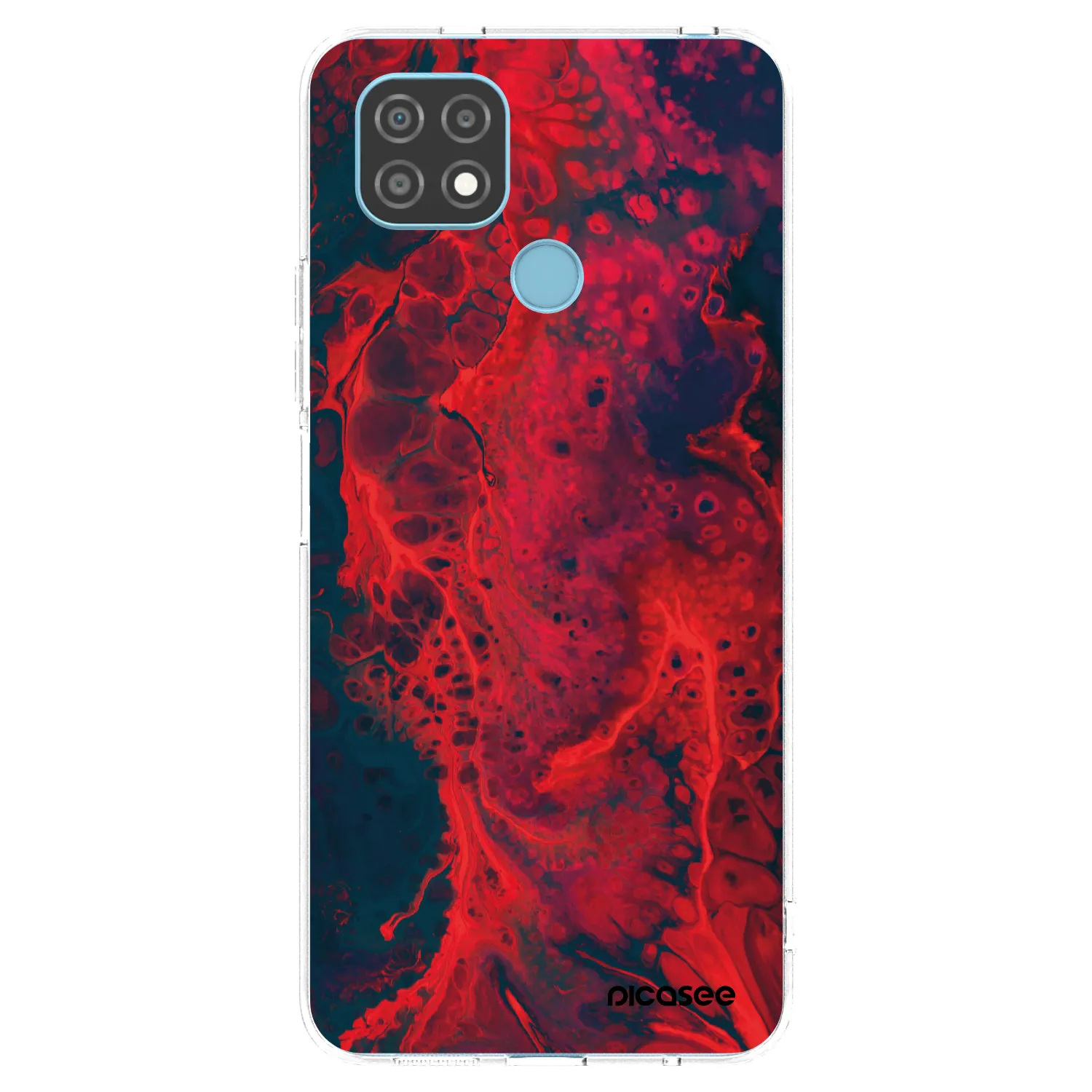 Picasee silikonový průhledný obal pro Realme C21 - Organic red