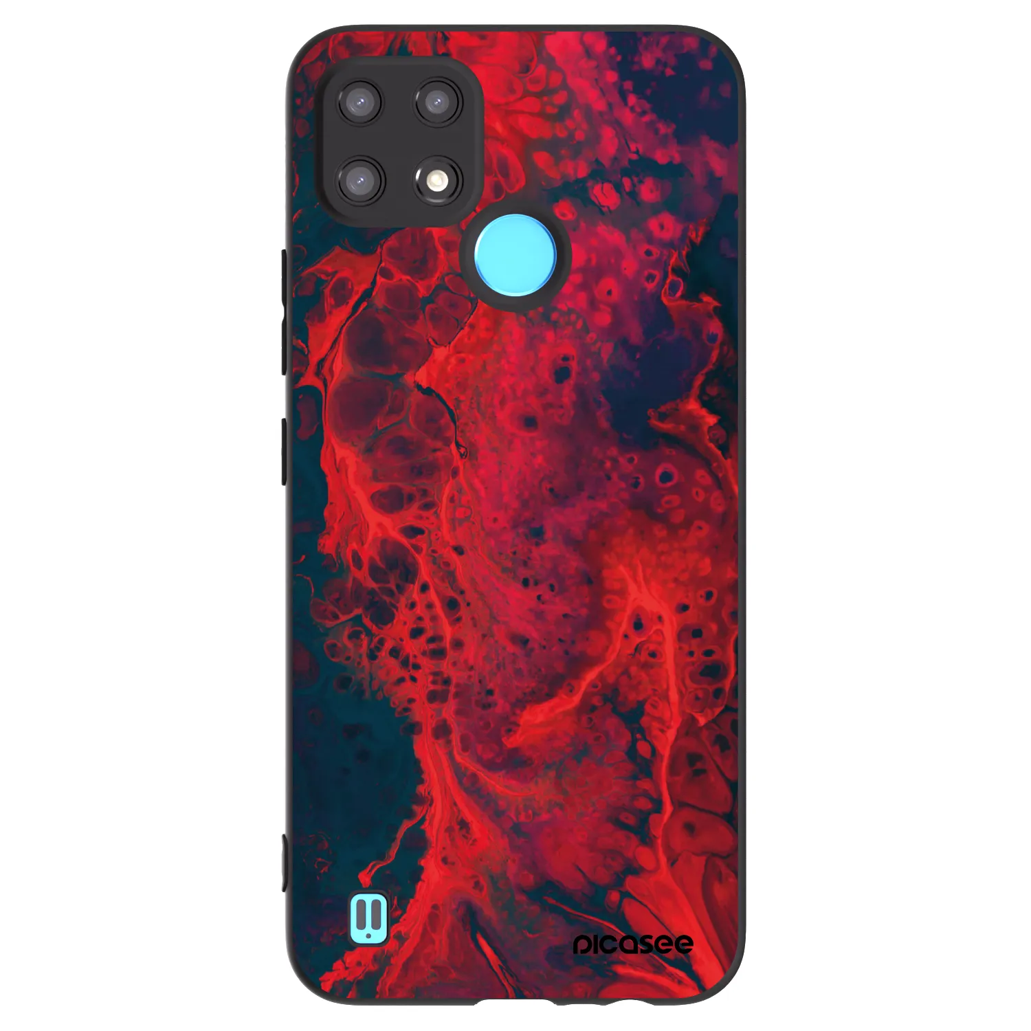Picasee silikonový černý obal pro Realme C21 - Organic red