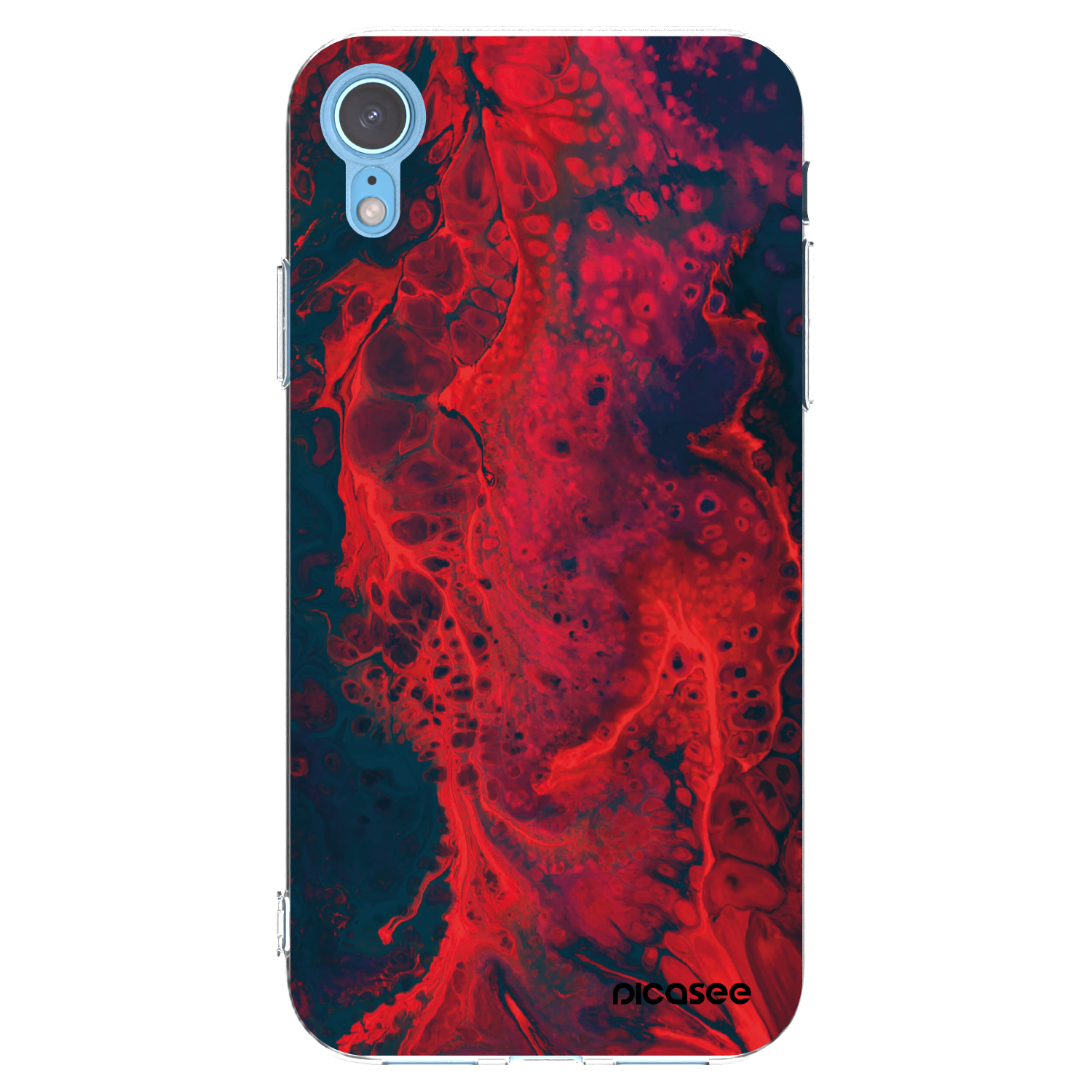 Picasee silikonový průhledný obal pro Apple iPhone XR - Organic red