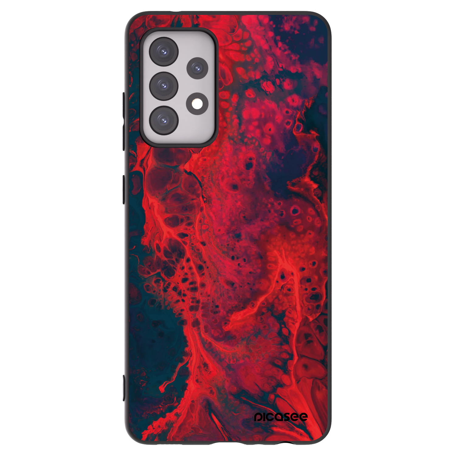 Picasee silikonový černý obal pro Samsung Galaxy A52s 5G A528B - Organic red