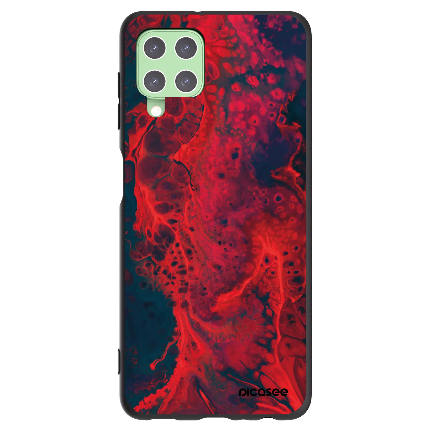 Picasee silikonový černý obal pro Samsung Galaxy A22 A225F 4G - Organic red