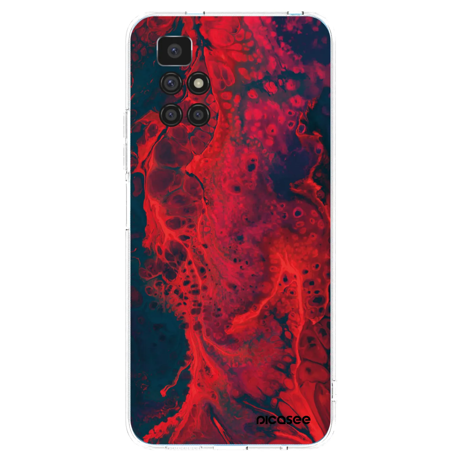 Picasee silikonový průhledný obal pro Xiaomi Redmi 10 - Organic red