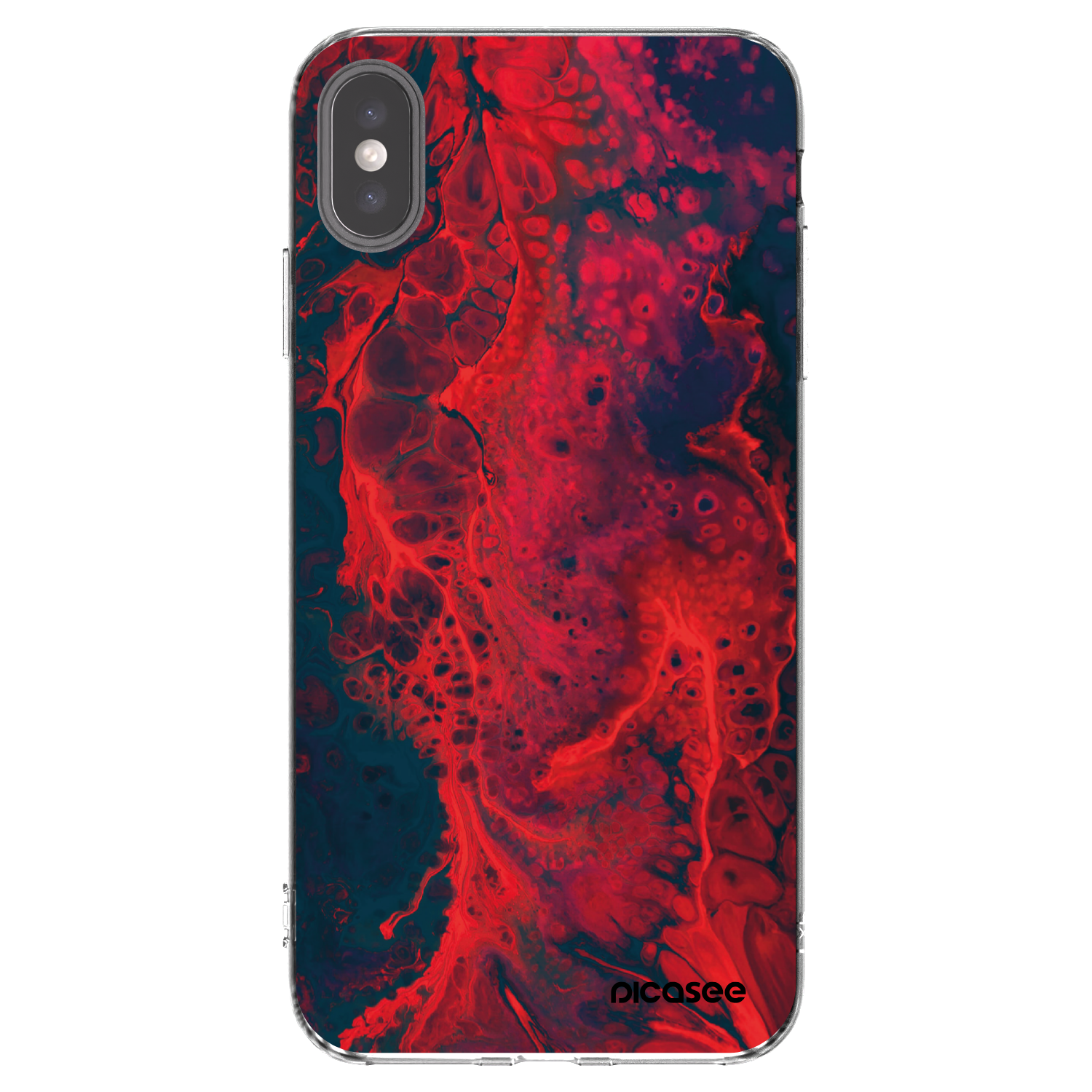 Picasee silikonový průhledný obal pro Apple iPhone XS Max - Organic red