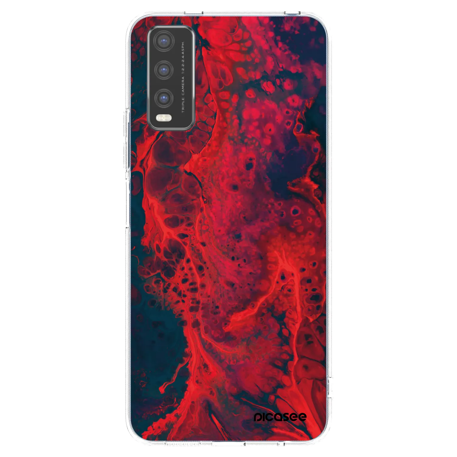 Picasee silikonový průhledný obal pro Vivo Y20s - Organic red