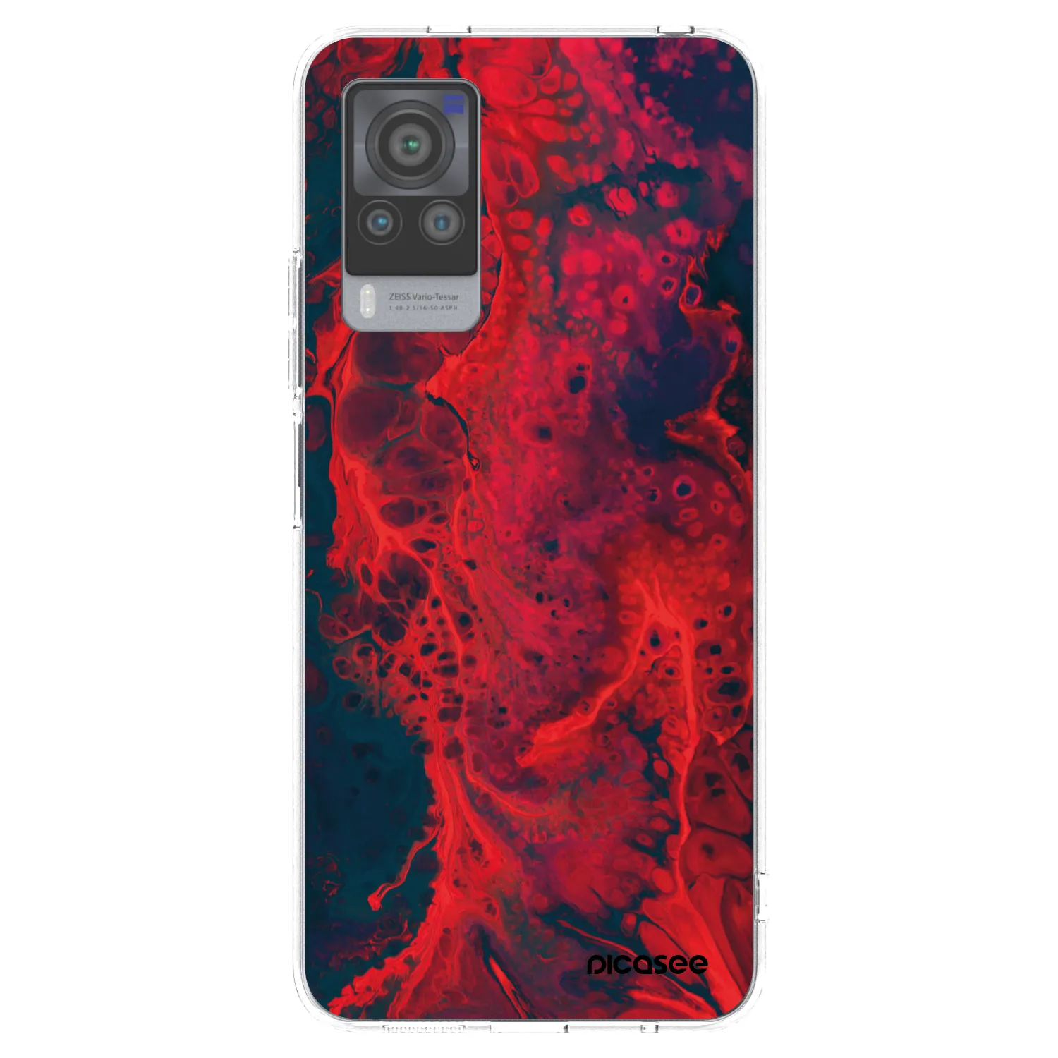 Picasee silikonový průhledný obal pro Vivo X60 Pro 5G - Organic red