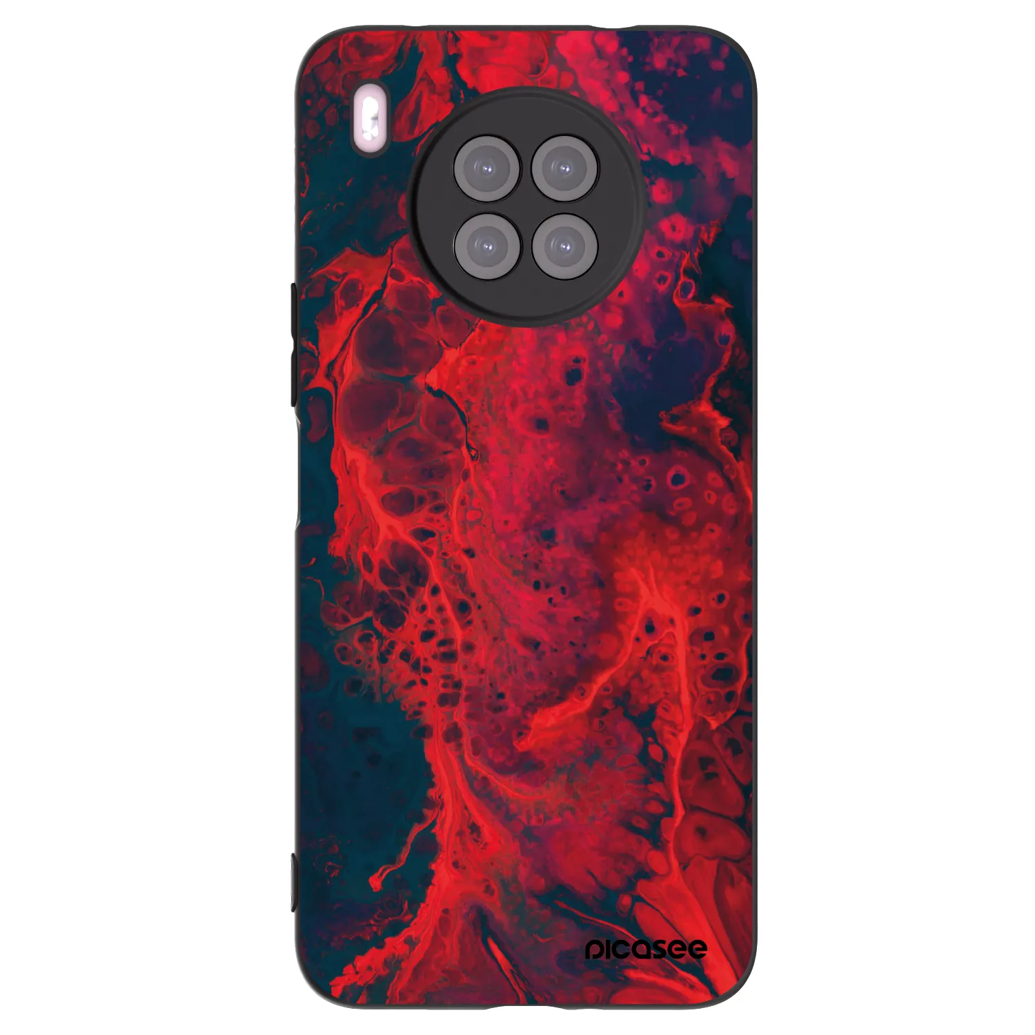Picasee silikonový černý obal pro Huawei Nova 8i - Organic red