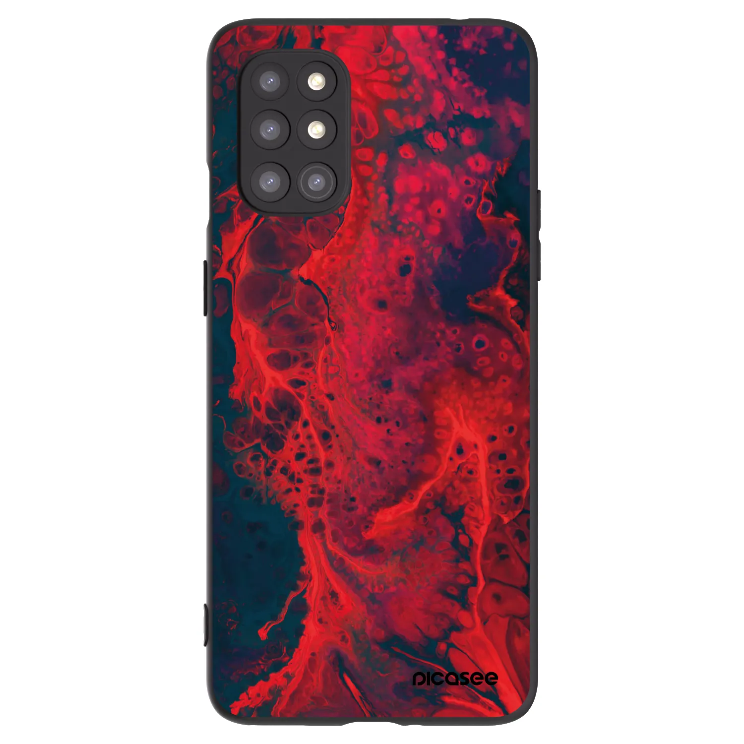 Picasee silikonový černý obal pro OnePlus 8T - Organic red