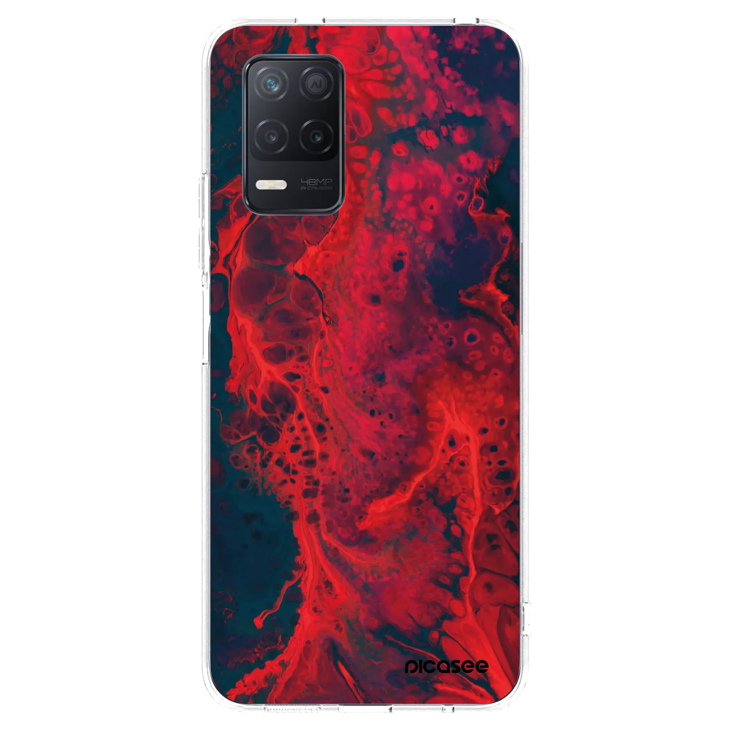 Picasee silikonový průhledný obal pro Realme 8 5G - Organic red