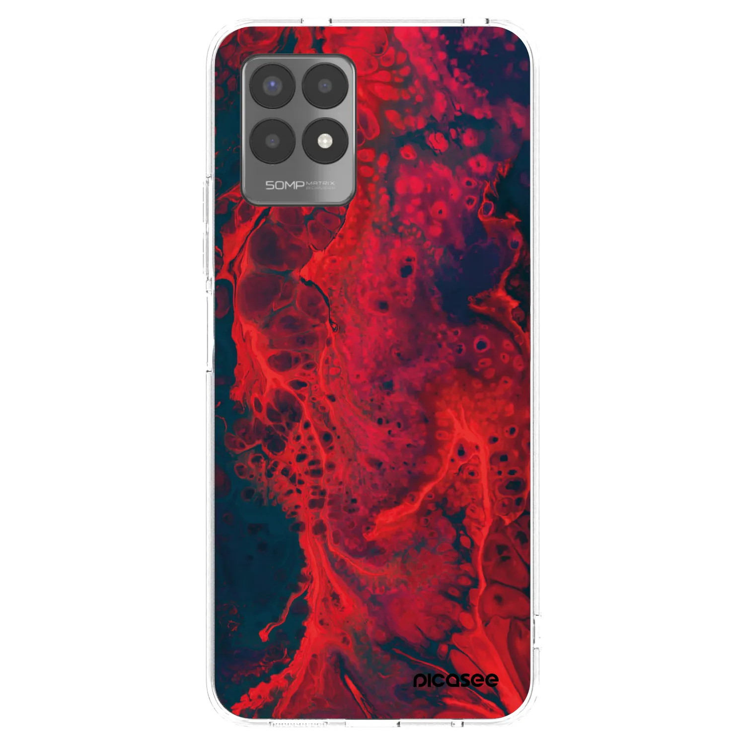 Picasee silikonový průhledný obal pro Realme 8i - Organic red