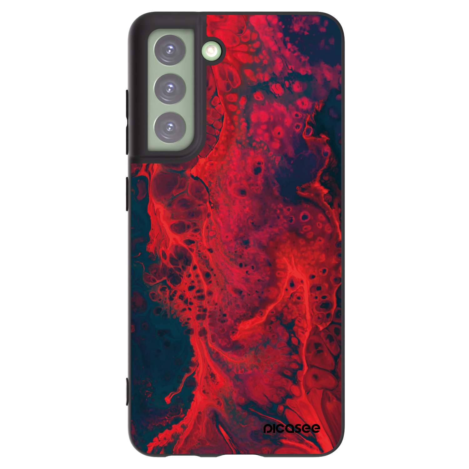 Picasee silikonový černý obal pro Samsung Galaxy S21 FE 5G - Organic red