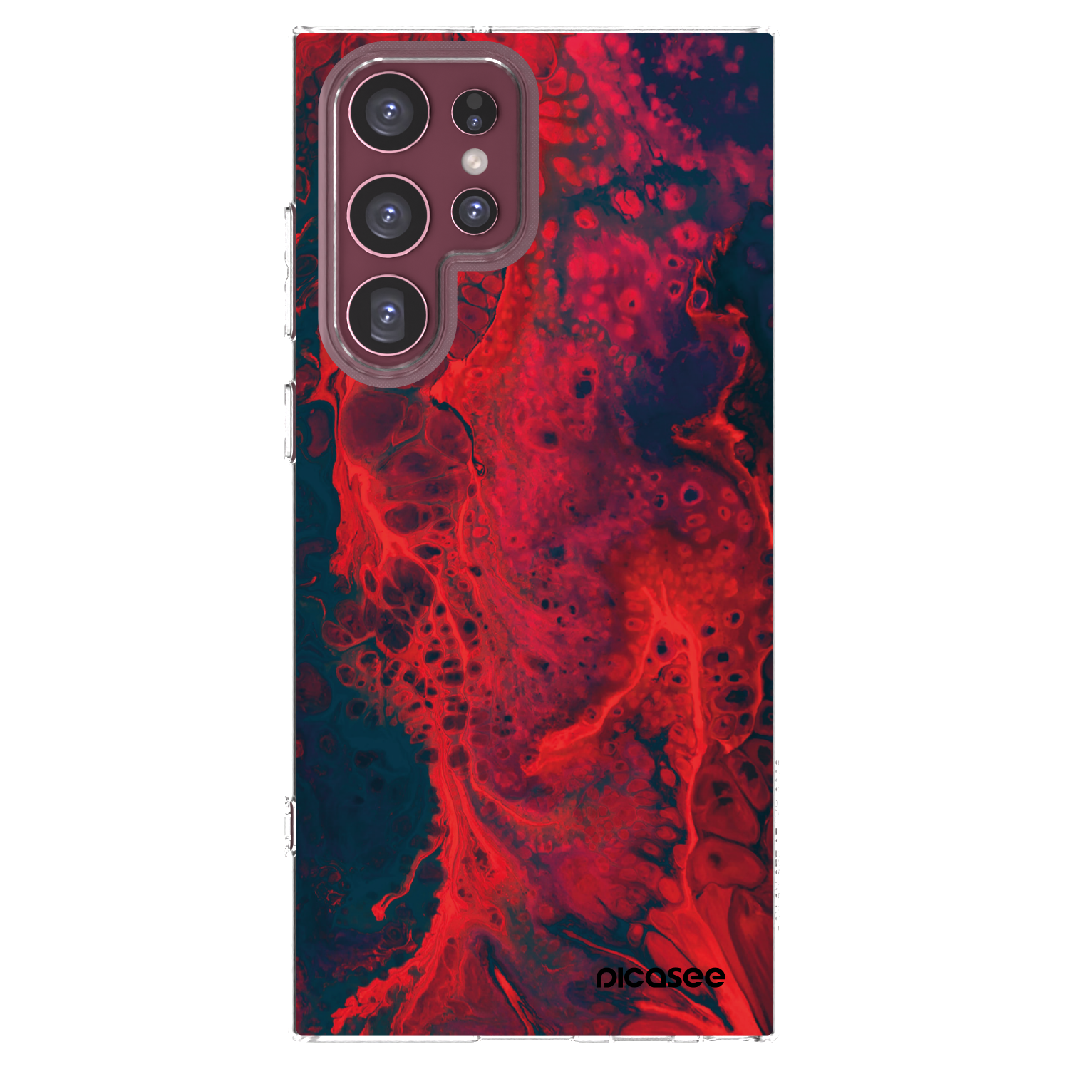 Picasee silikonový průhledný obal pro Samsung Galaxy S22 Ultra 5G - Organic red