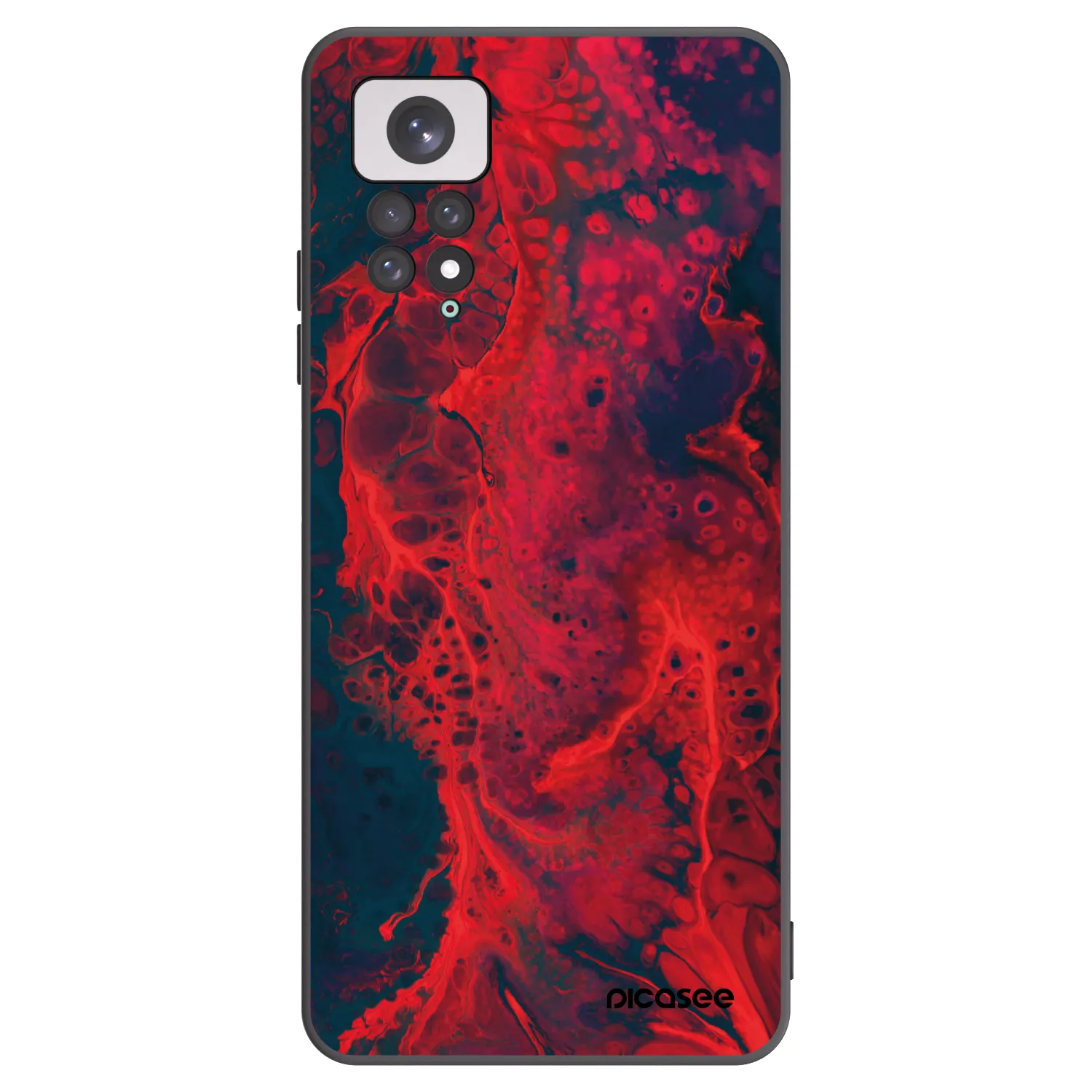Picasee silikonový černý obal pro Xiaomi Redmi Note 11 - Organic red