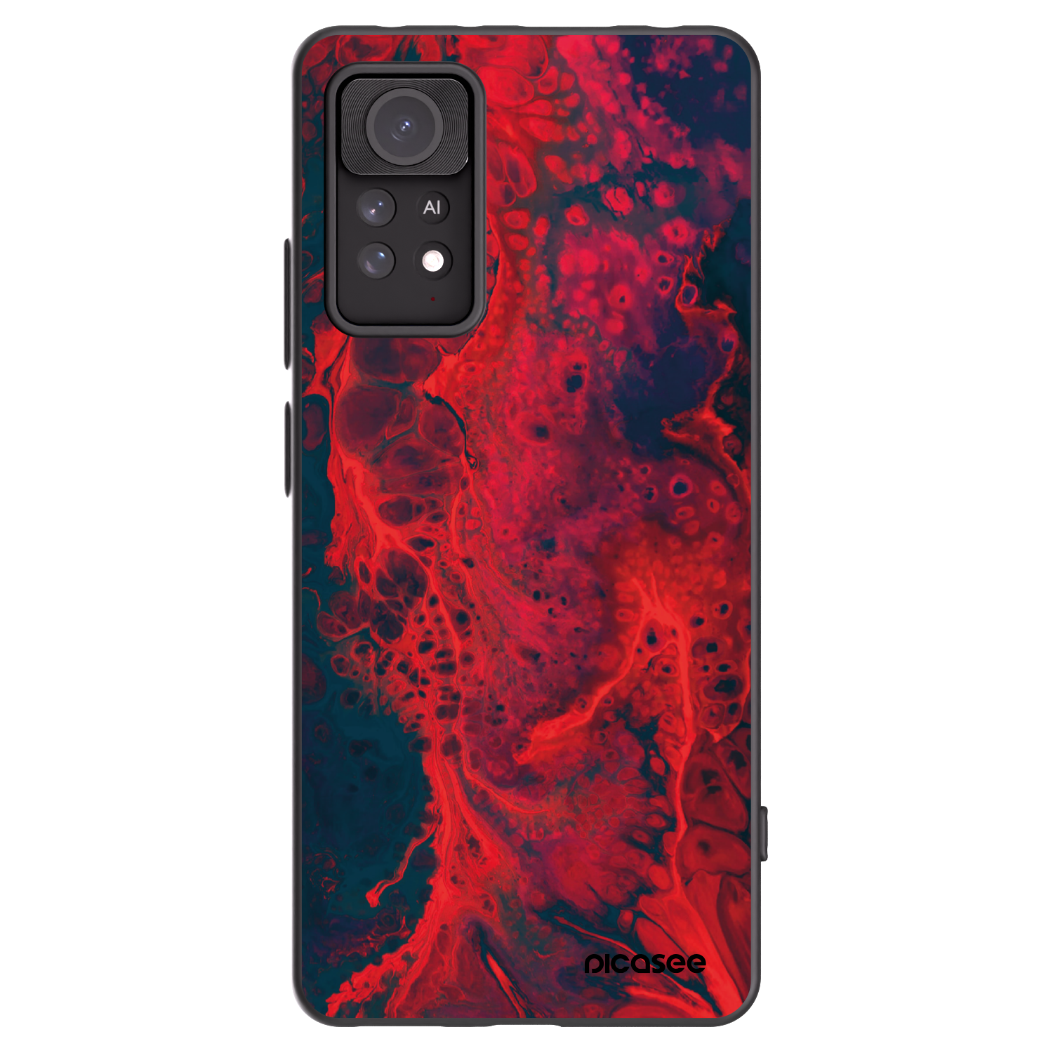 Picasee silikonový černý obal pro Xiaomi Redmi Note 11 Pro 5G - Organic red
