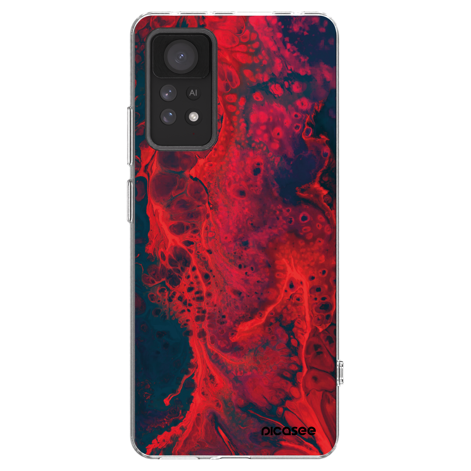 Picasee silikonový průhledný obal pro Xiaomi Redmi Note 11 Pro 5G - Organic red