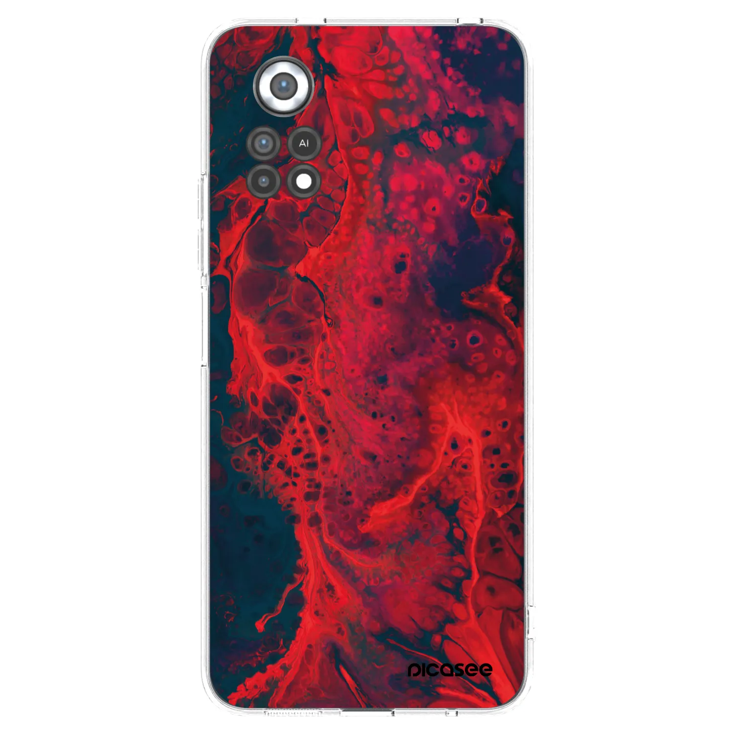 Picasee silikonový průhledný obal pro Xiaomi Poco X4 Pro 5G - Organic red