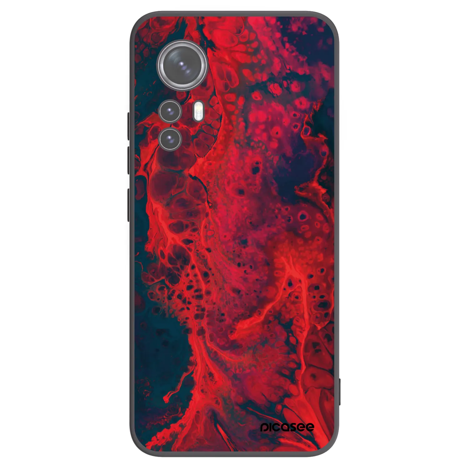 Picasee silikonový černý obal pro Xiaomi 12 - Organic red