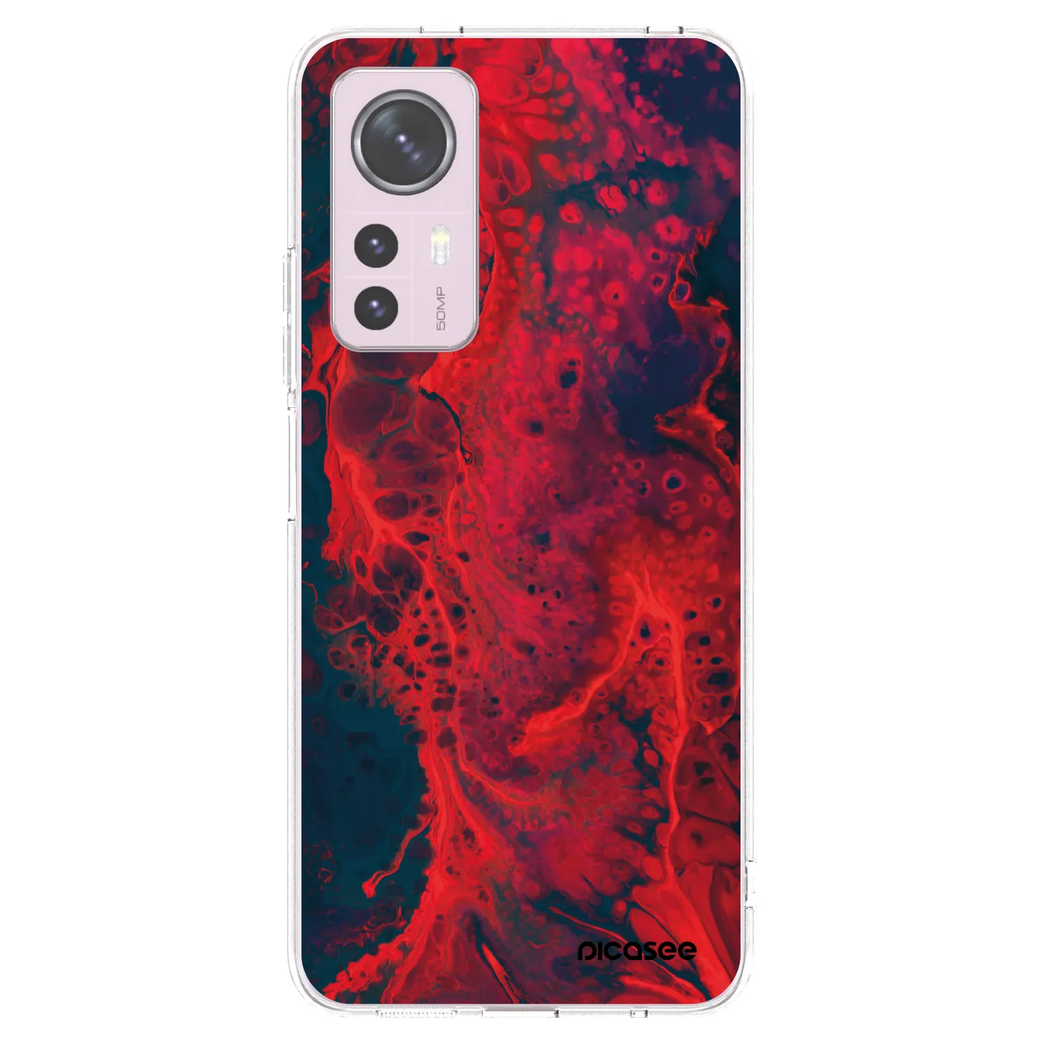 Picasee silikonový průhledný obal pro Xiaomi 12 - Organic red