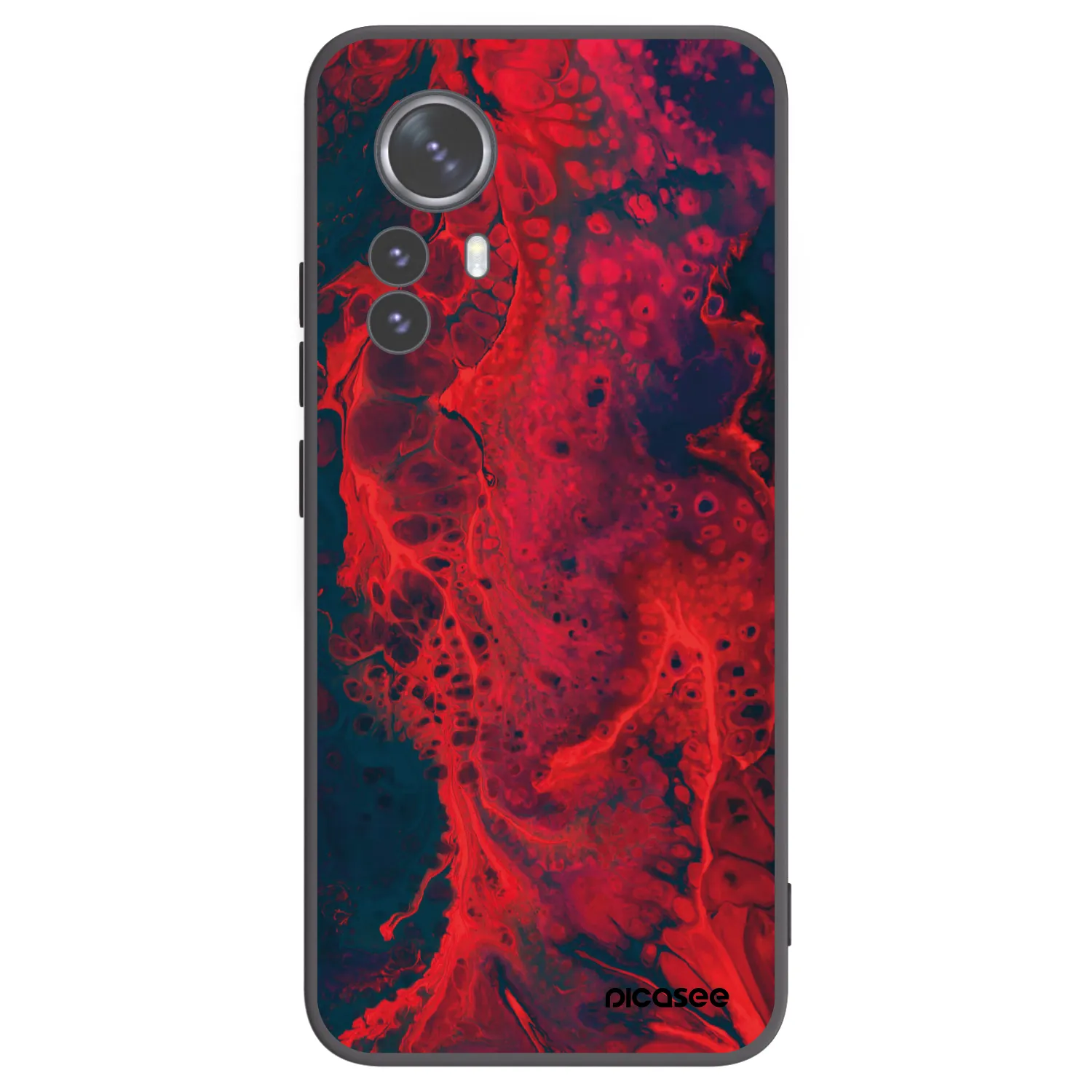 Picasee silikonový černý obal pro Xiaomi 12 Pro - Organic red