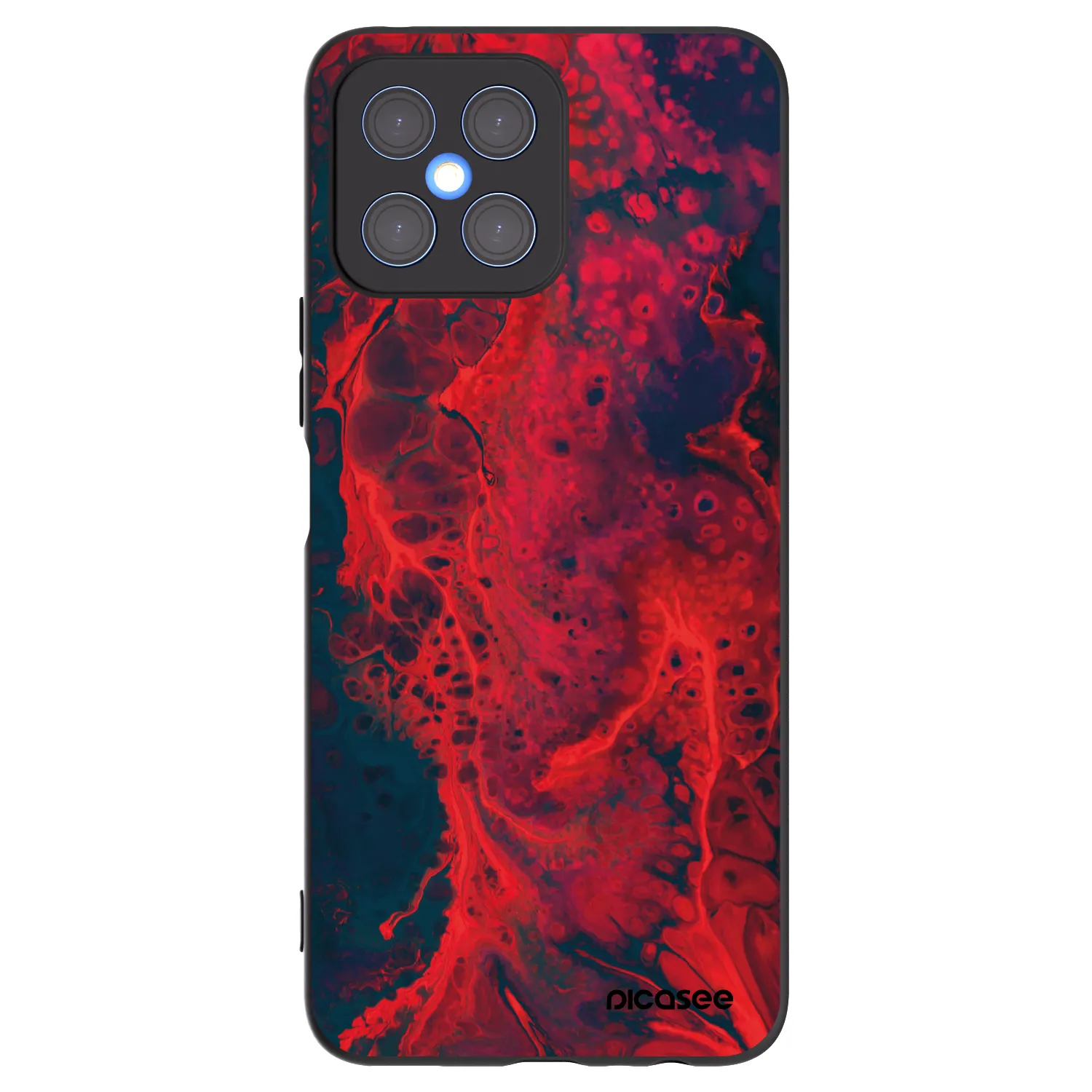Picasee silikonový černý obal pro Honor X8 4G - Organic red