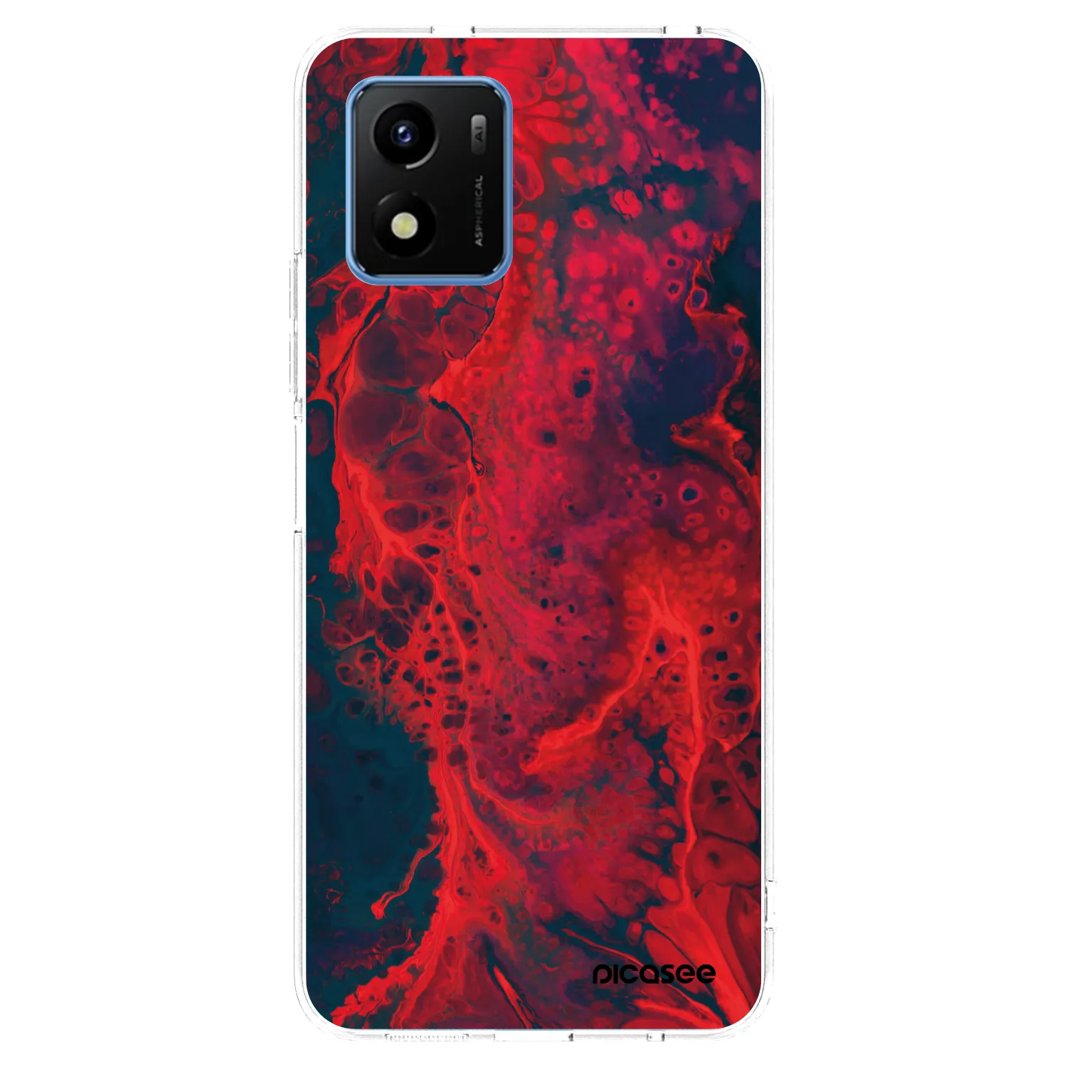 Picasee silikonový průhledný obal pro Vivo Y01 - Organic red