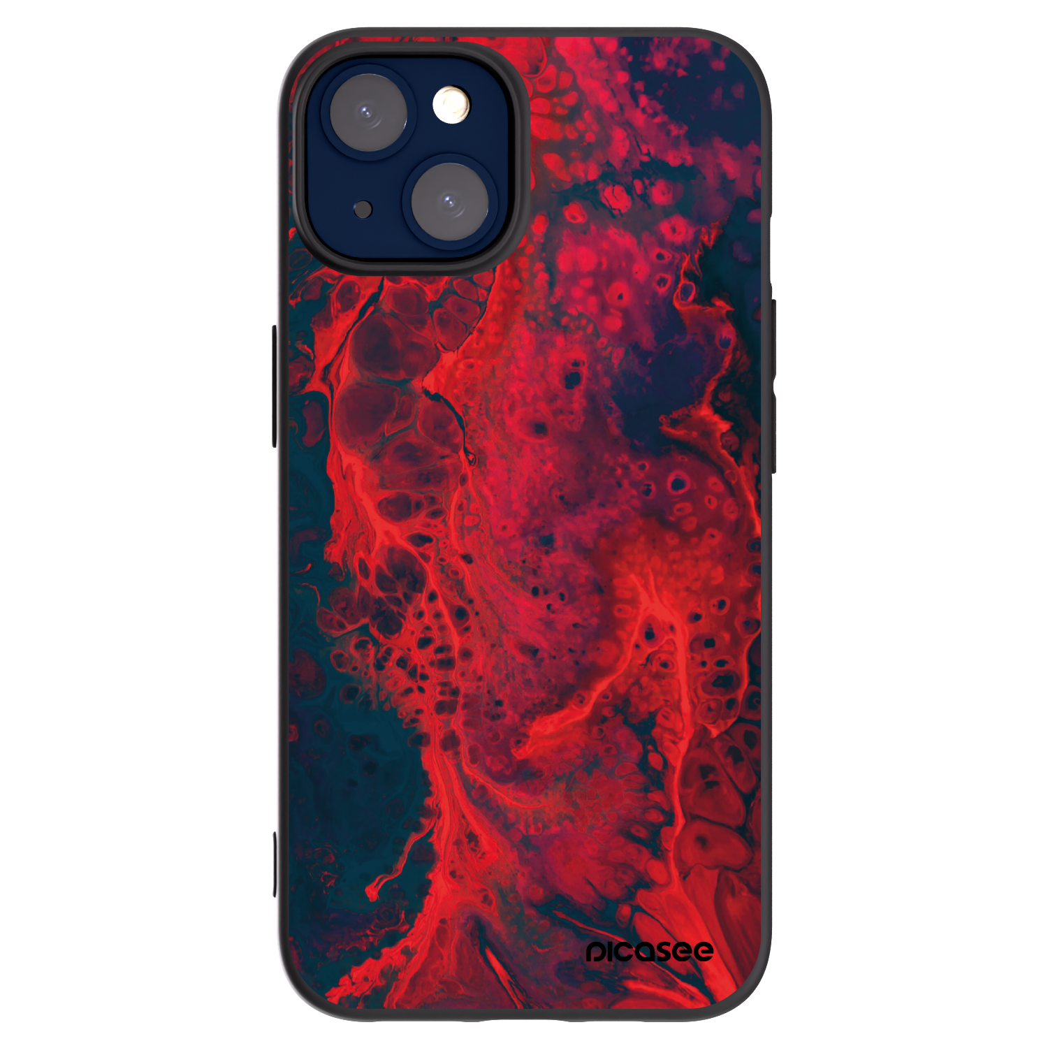 Picasee silikonový černý obal pro Apple iPhone 14 - Organic red