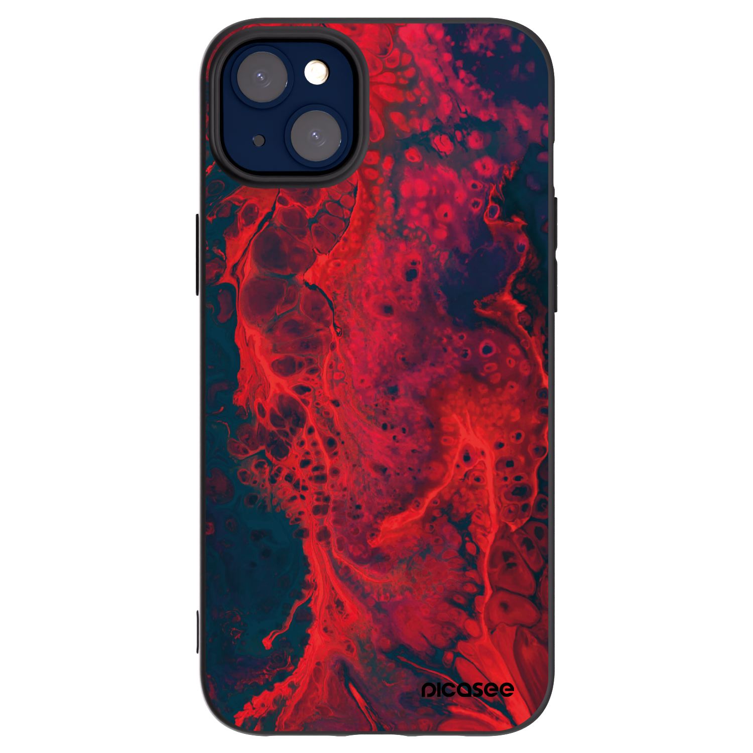 Picasee silikonový černý obal pro Apple iPhone 14 Plus - Organic red