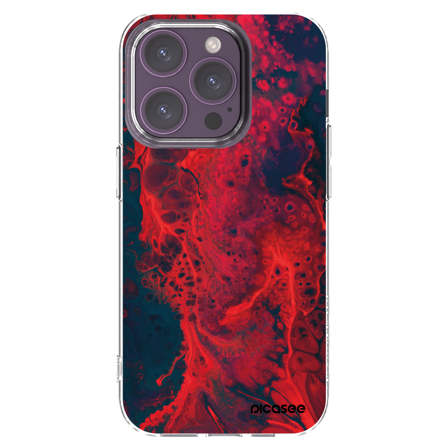 Picasee silikonový průhledný obal pro Apple iPhone 14 Pro - Organic red