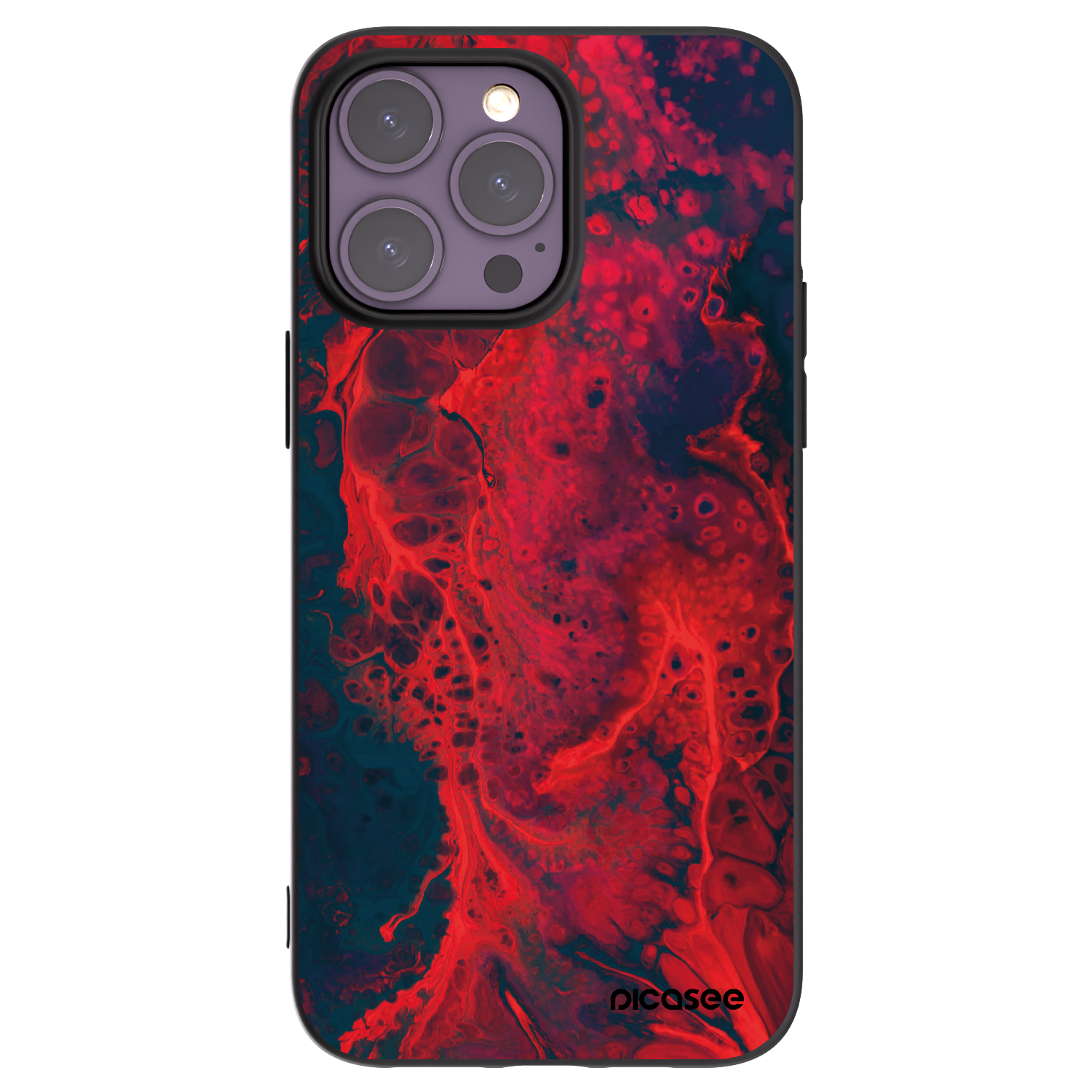 Picasee silikonový černý obal pro Apple iPhone 14 Pro Max - Organic red