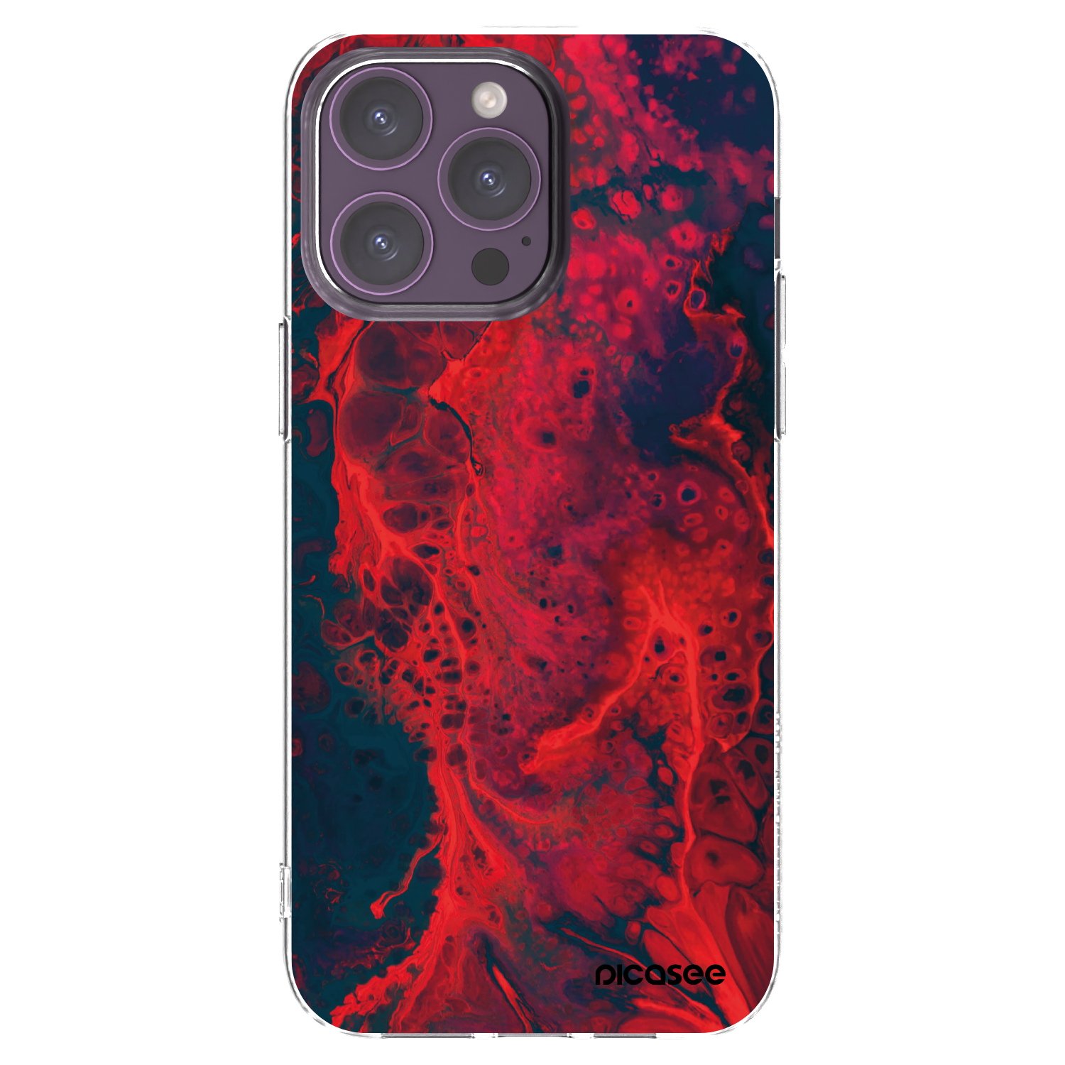 Picasee silikonový průhledný obal pro Apple iPhone 14 Pro Max - Organic red