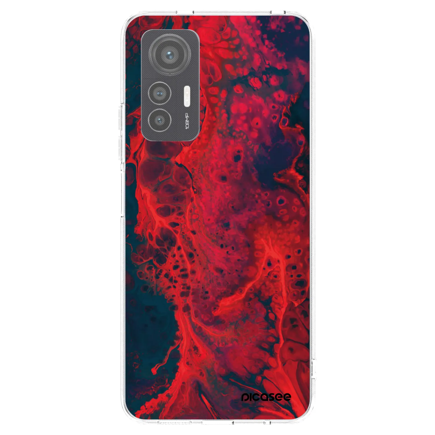 Picasee silikonový průhledný obal pro Xiaomi 12 Lite - Organic red
