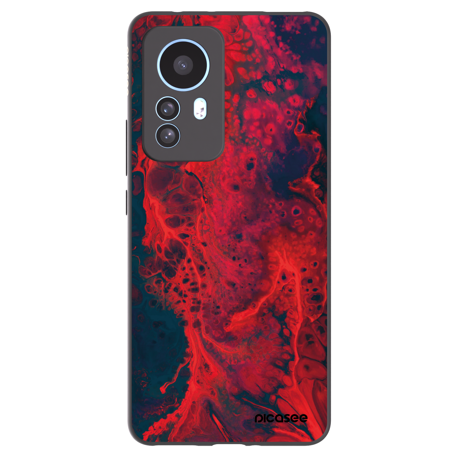Picasee silikonový černý obal pro Xiaomi 12T Pro - Organic red