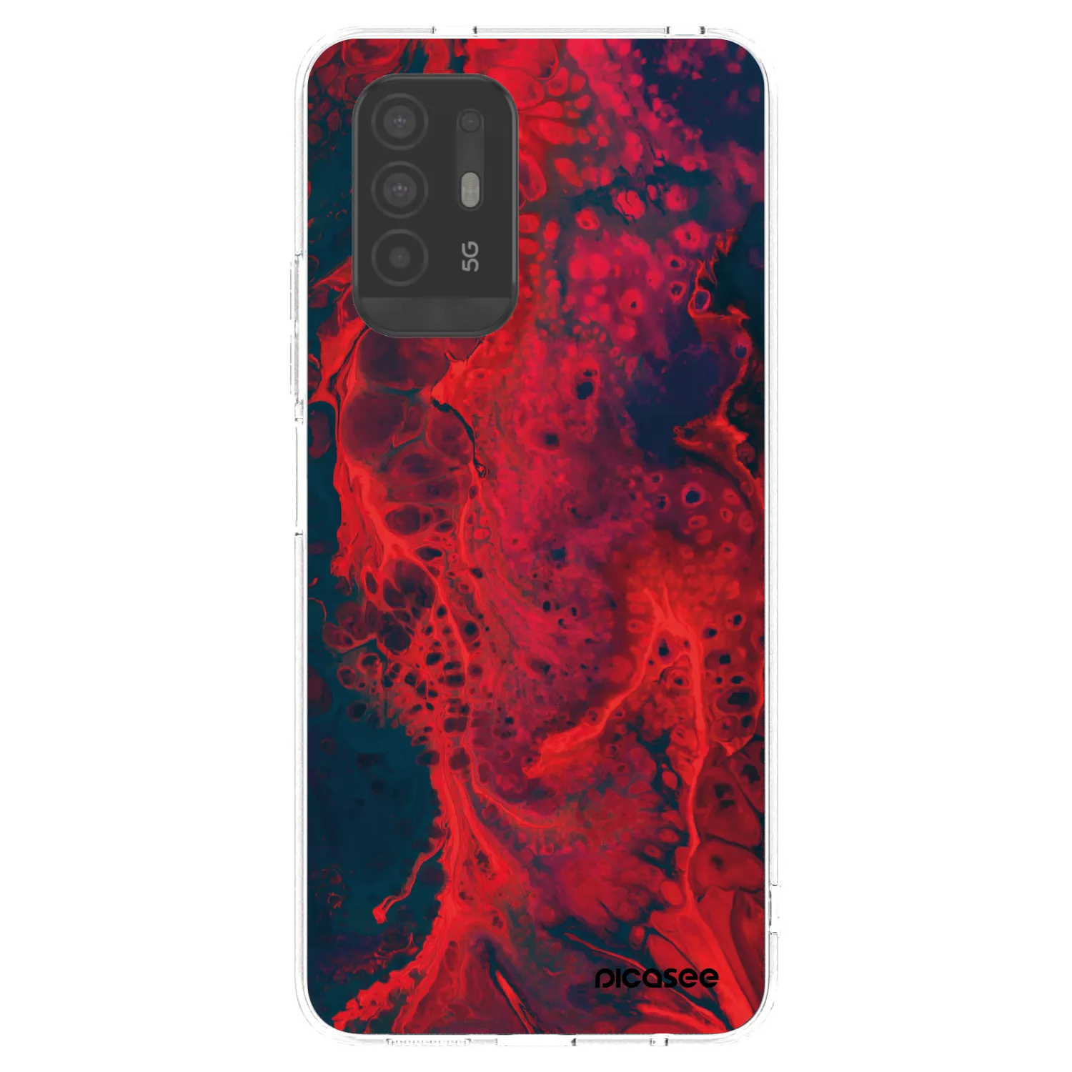 Picasee silikonový průhledný obal pro OPPO A94 5G - Organic red