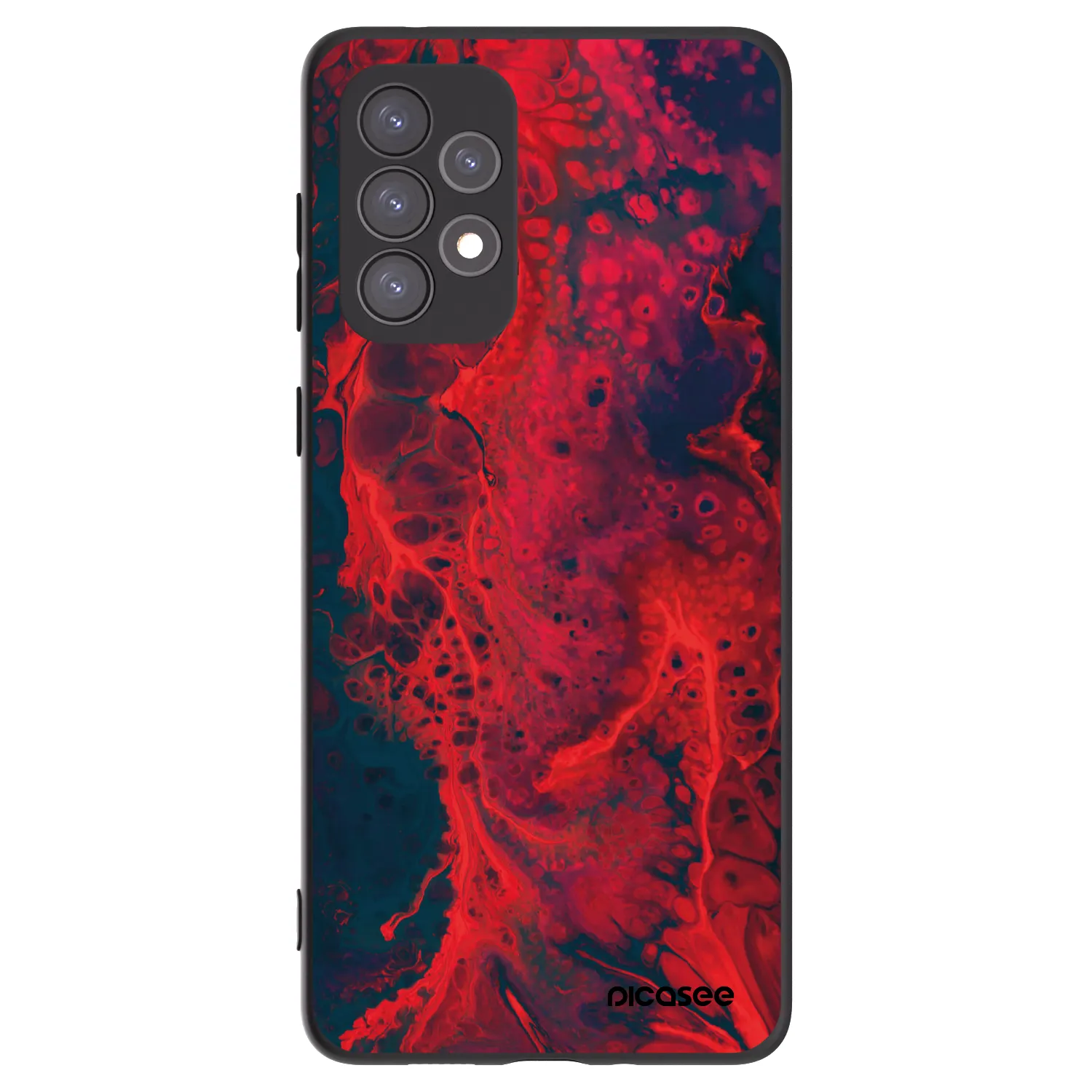Picasee silikonový černý obal pro Samsung Galaxy A73 5G - Organic red