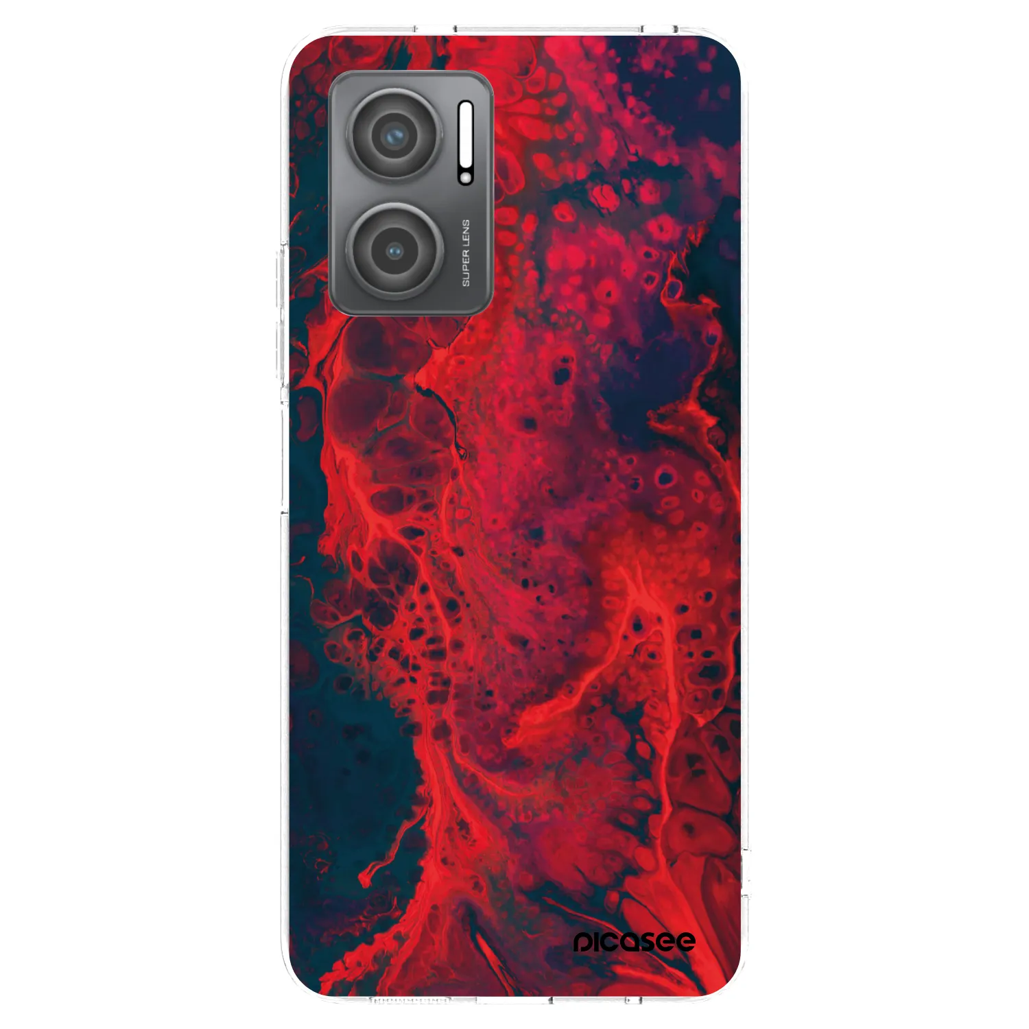 Picasee silikonový průhledný obal pro Xiaomi Redmi 10 5G - Organic red