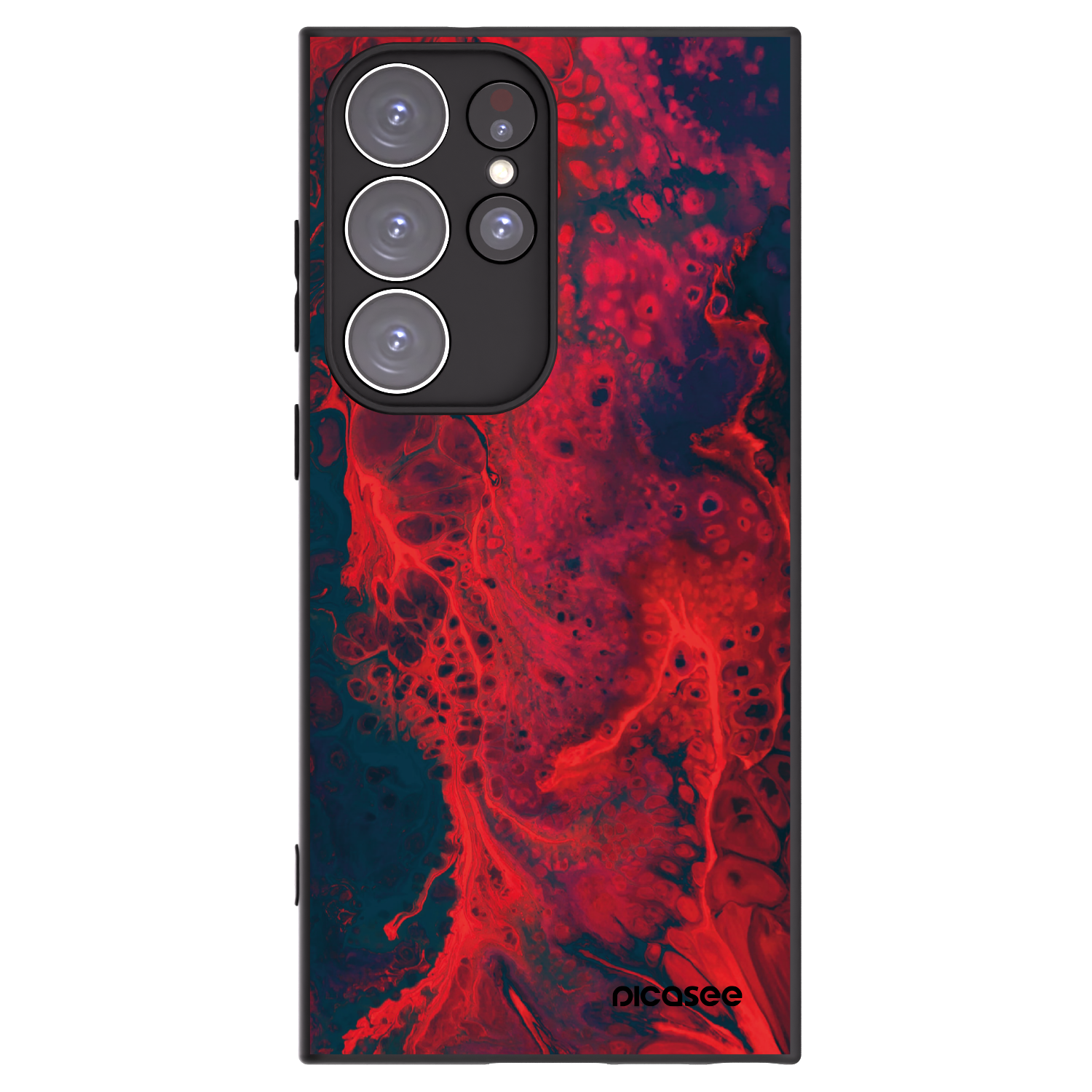 Picasee silikonový černý obal pro Samsung Galaxy S23 Ultra 5G - Organic red