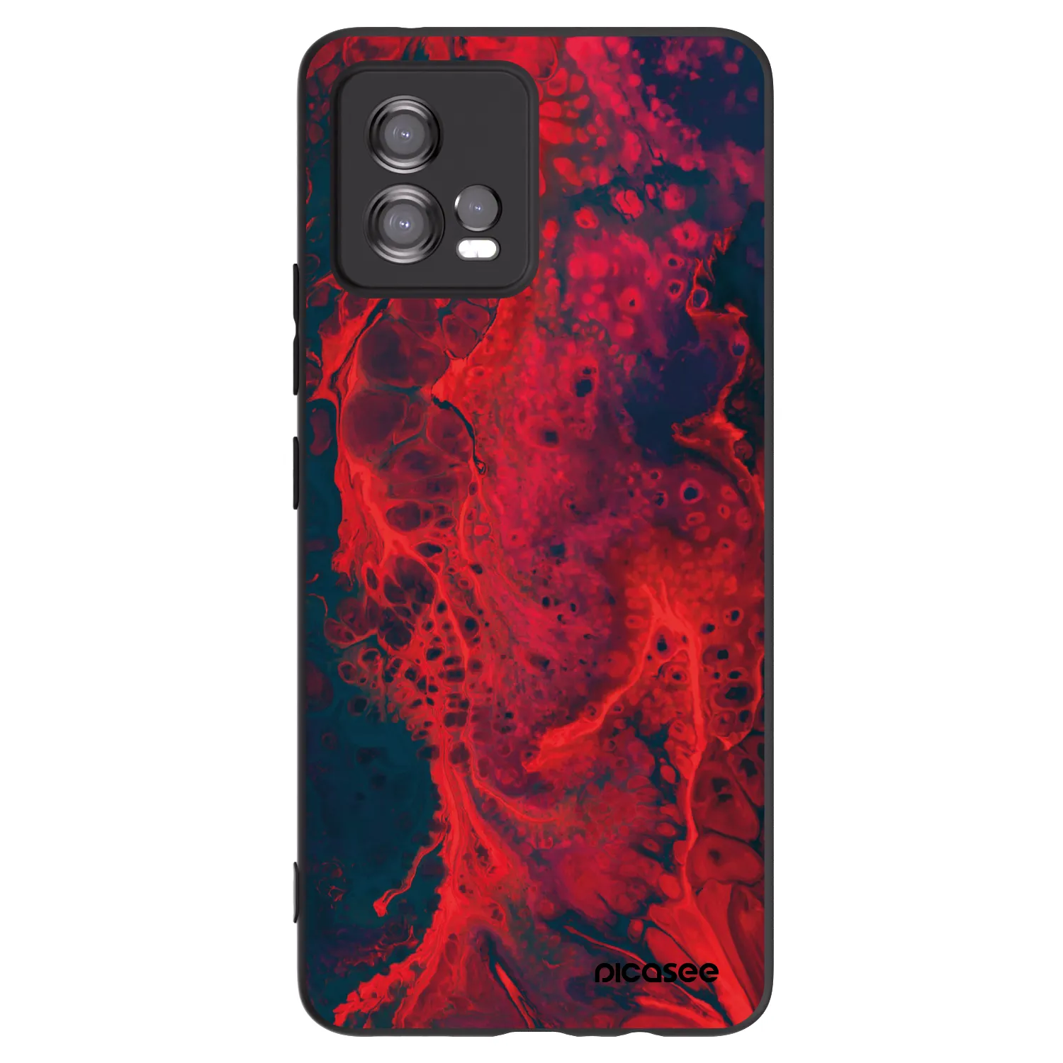 Picasee silikonový černý obal pro Motorola Moto G72 - Organic red