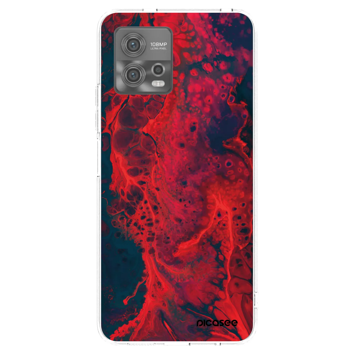 Picasee silikonový průhledný obal pro Motorola Moto G72 - Organic red