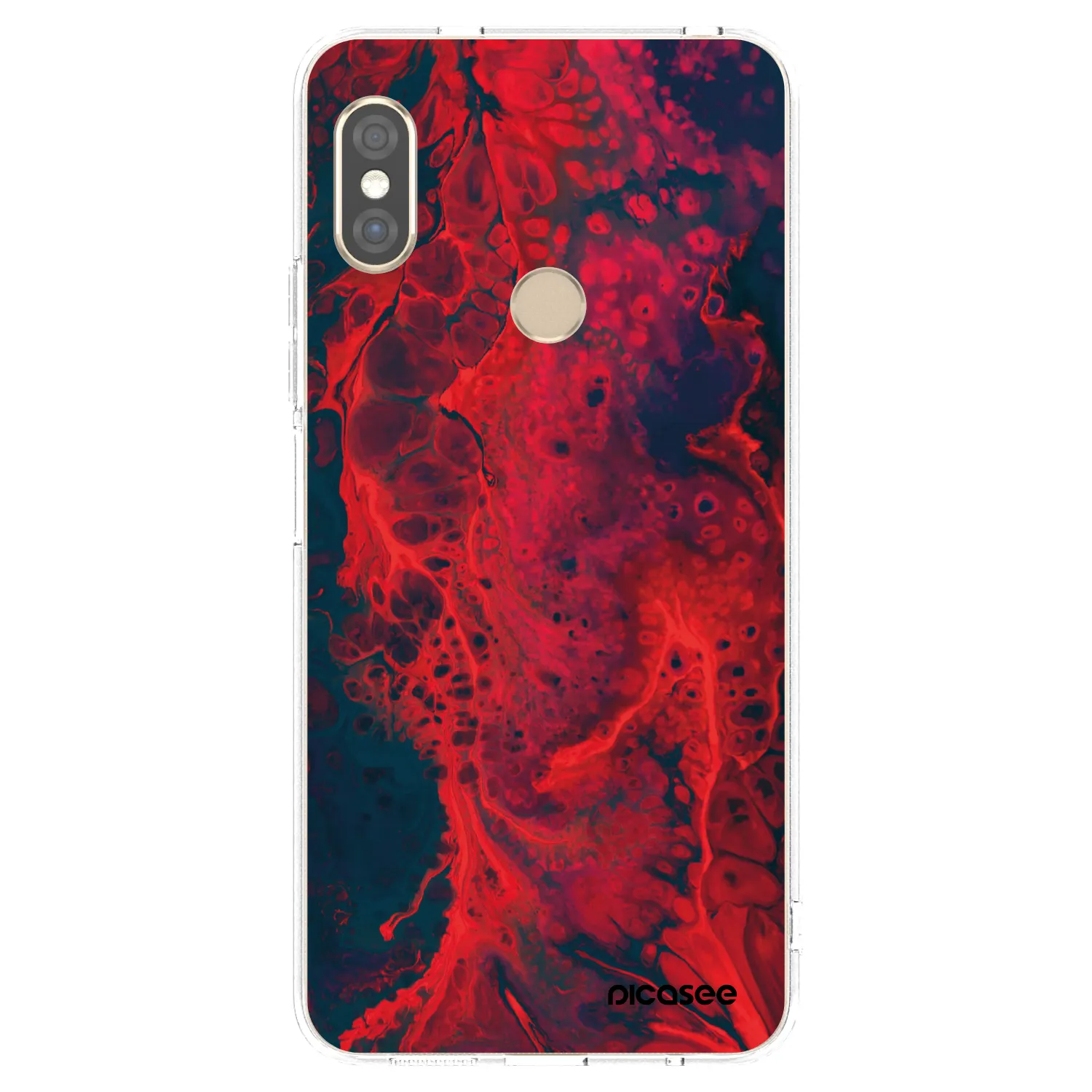 Picasee silikonový průhledný obal pro Xiaomi Redmi Note 5 Global - Organic red