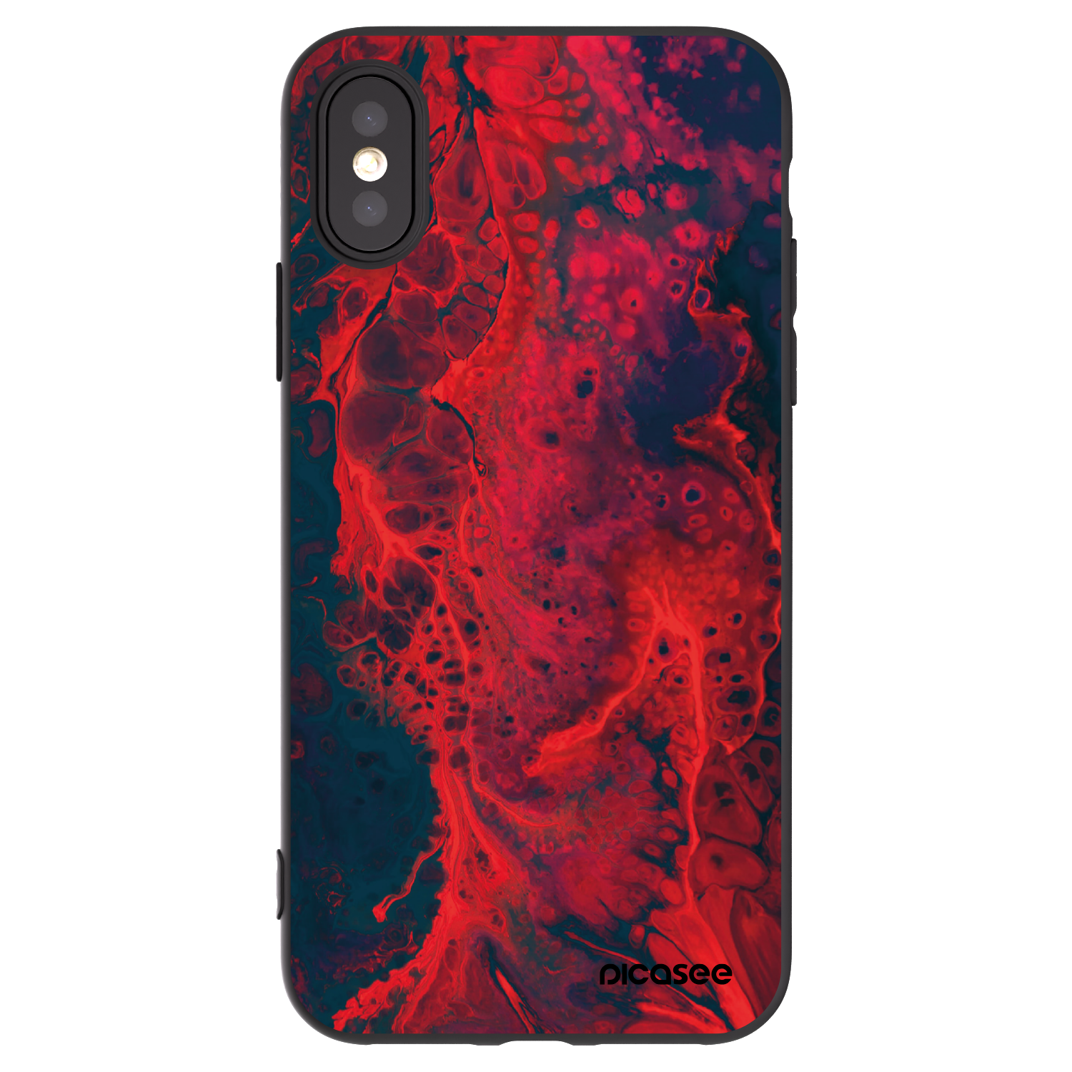 Picasee silikonový černý obal pro Apple iPhone X/XS - Organic red