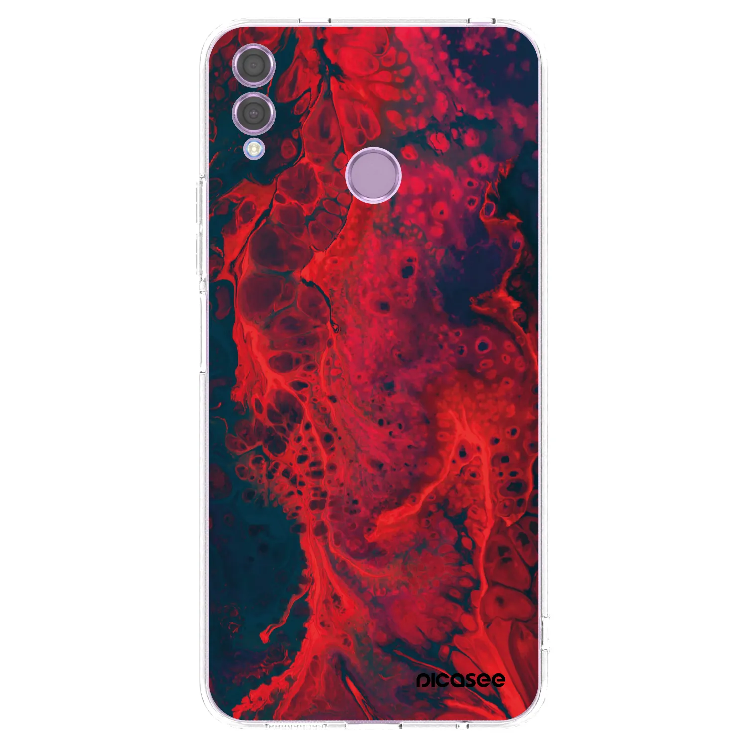 Picasee silikonový průhledný obal pro Honor 8X - Organic red