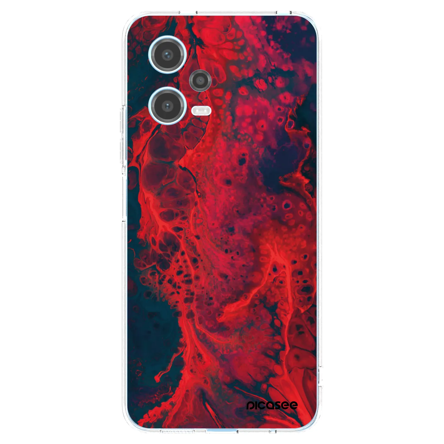 Picasee silikonový průhledný obal pro Xiaomi Redmi Note 12 5G - Organic red