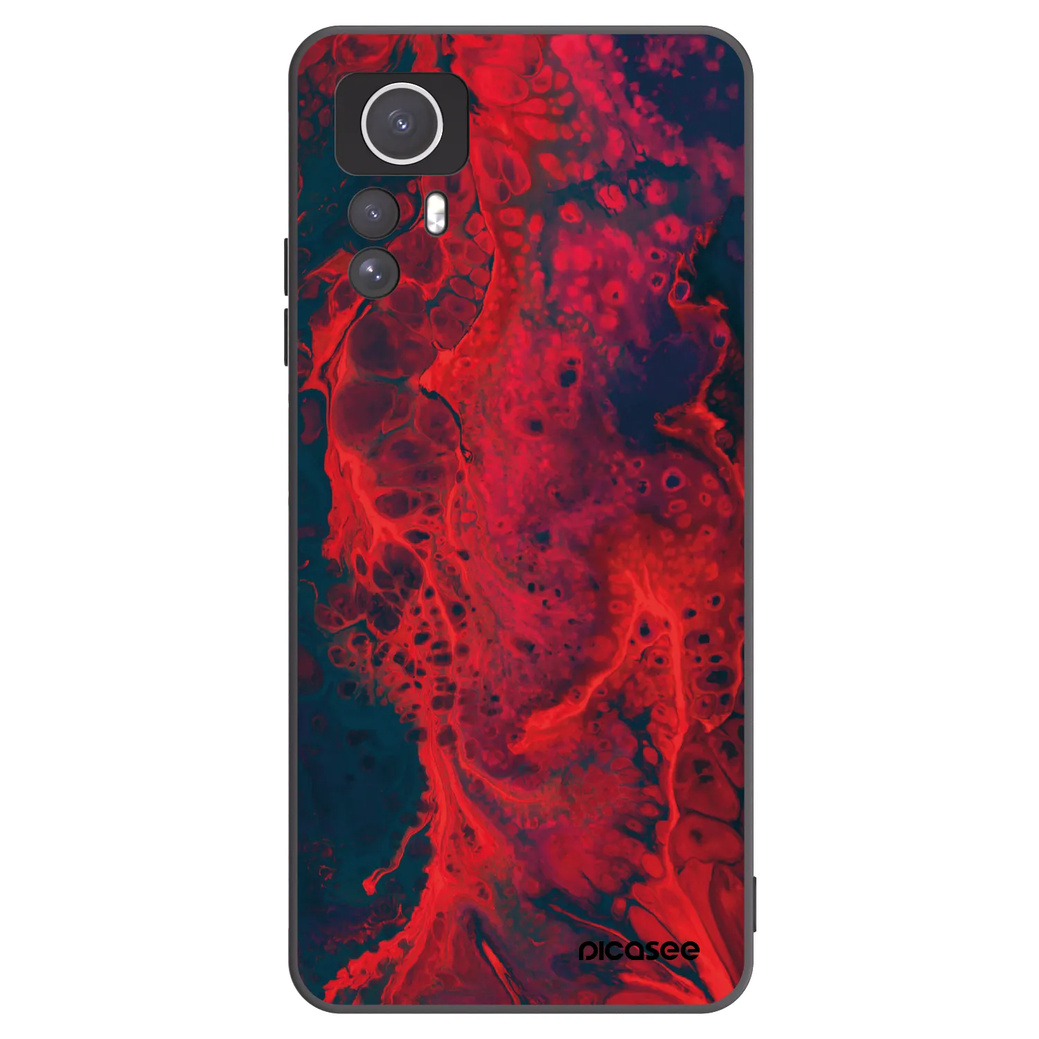 Picasee silikonový černý obal pro Xiaomi Redmi Note 12S - Organic red