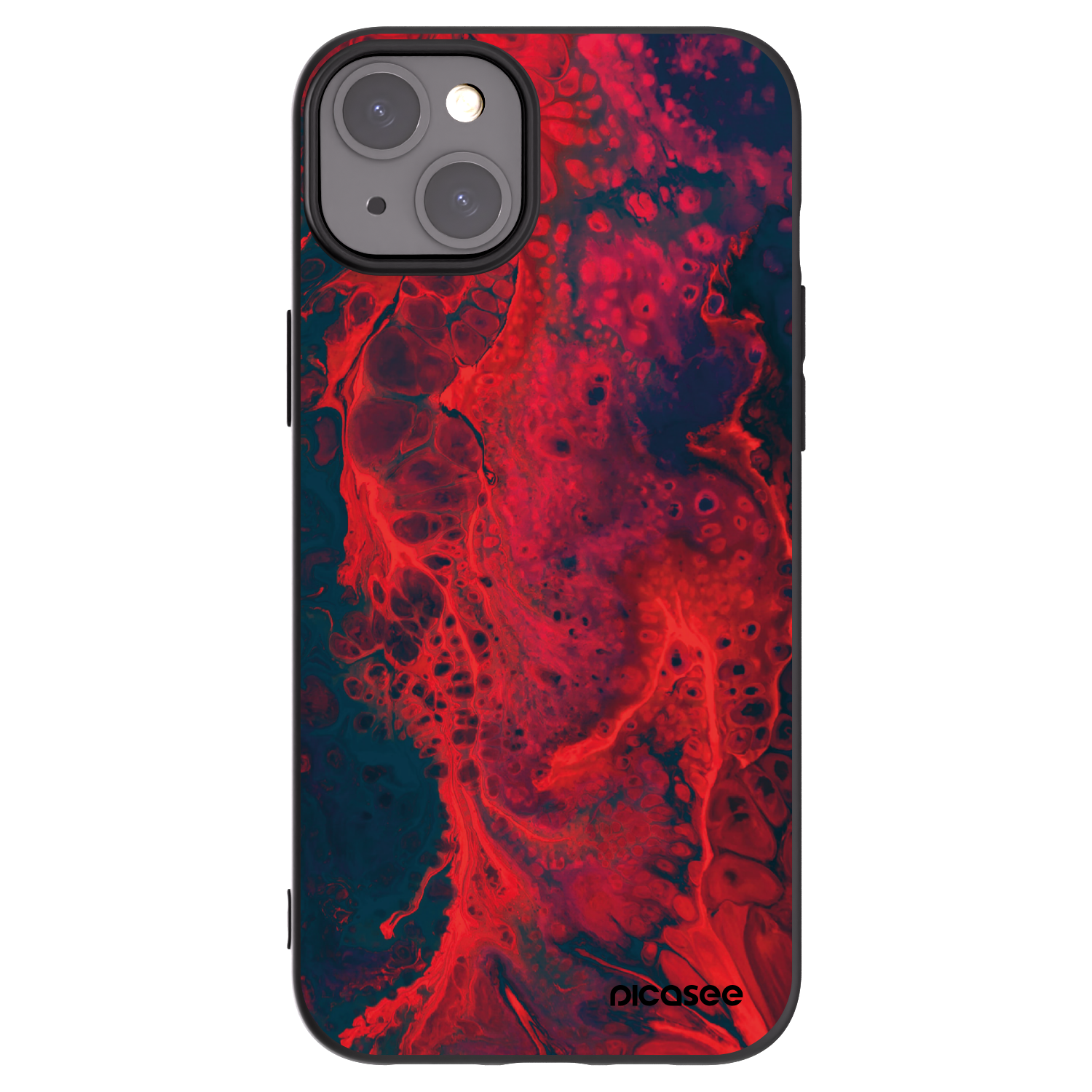 Picasee silikonový černý obal pro Apple iPhone 15 Plus - Organic red