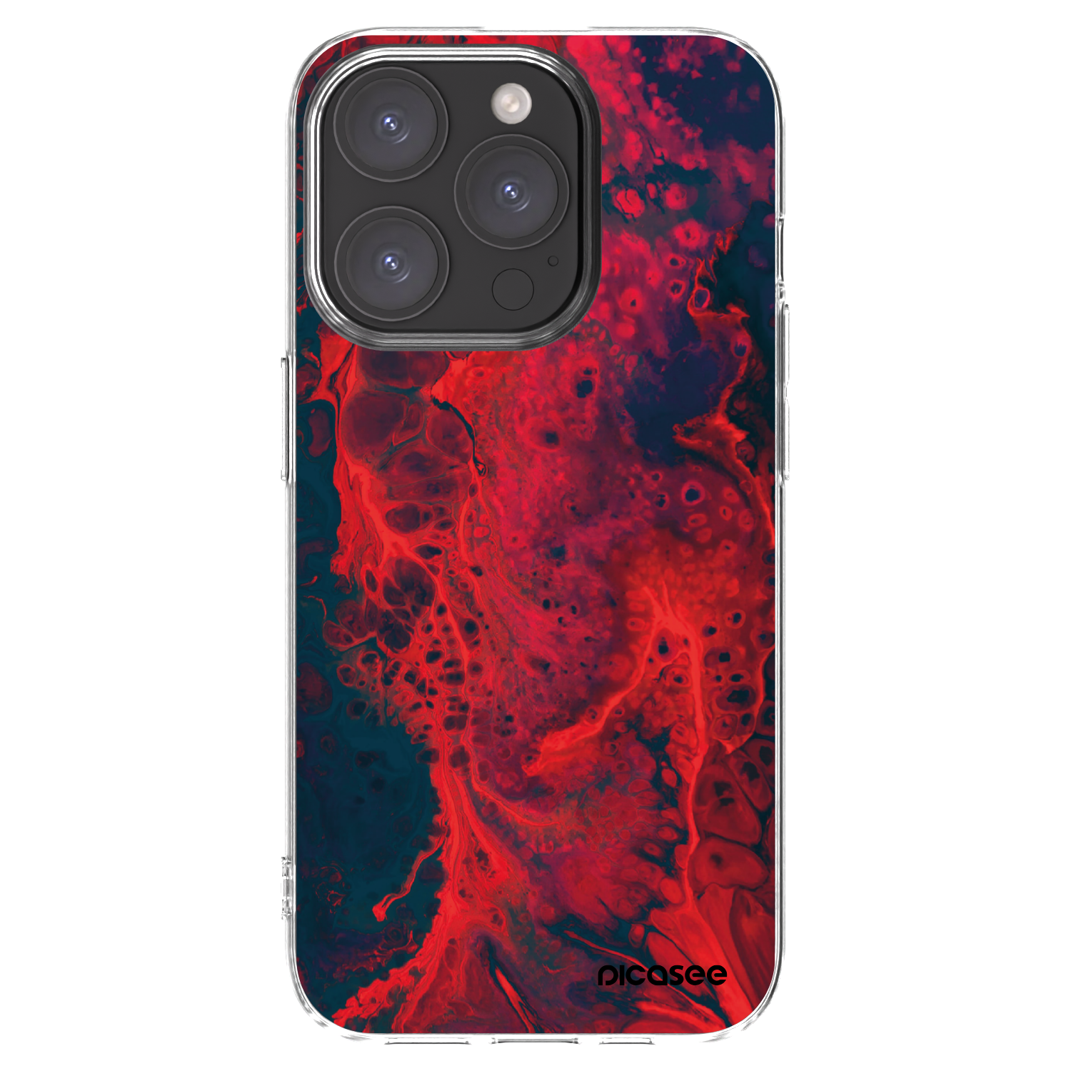Picasee silikonový průhledný obal pro Apple iPhone 15 Pro - Organic red