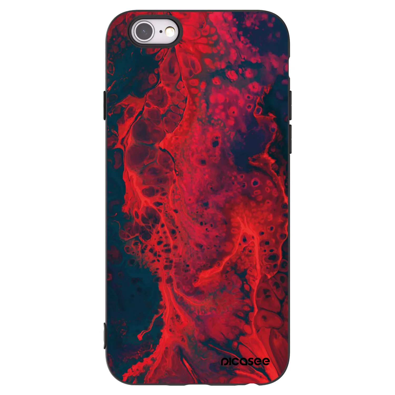 Picasee silikonový černý obal pro Apple iPhone 6/6S - Organic red