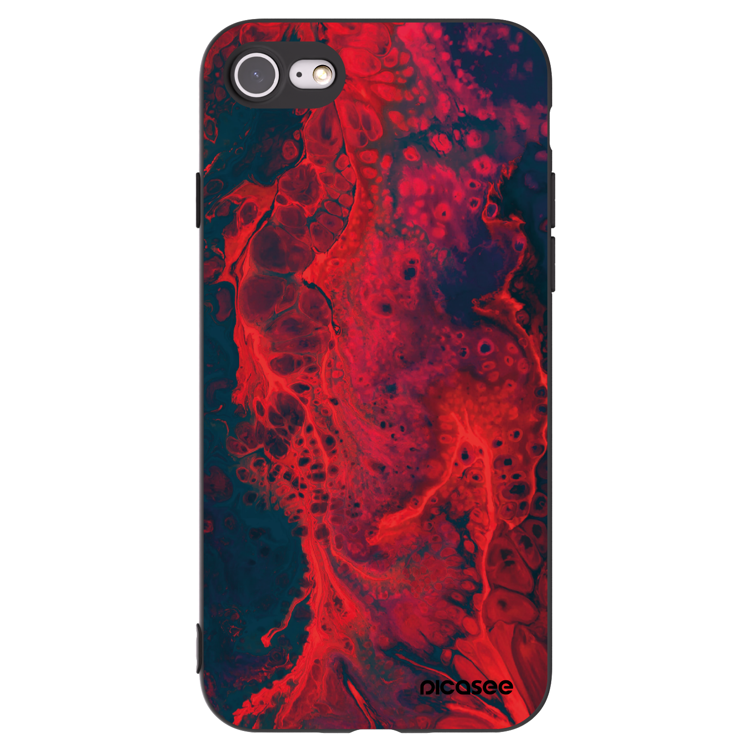 Picasee silikonový černý obal pro Apple iPhone 7 - Organic red