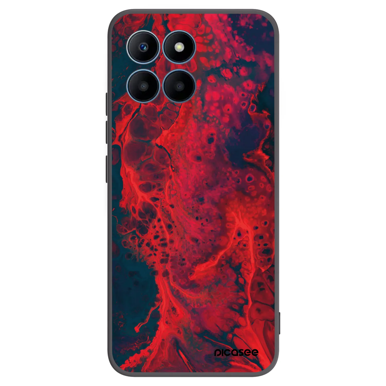 Picasee silikonový černý obal pro Honor 70 Lite - Organic red
