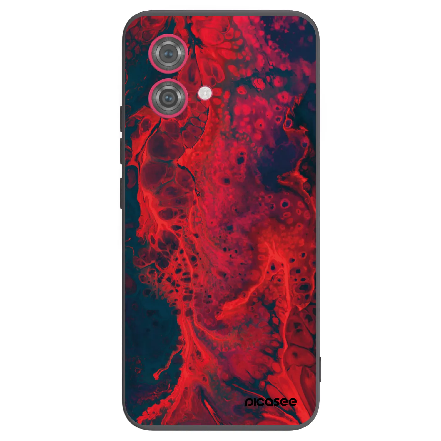 Picasee silikonový černý obal pro Motorola Moto G84 5G - Organic red